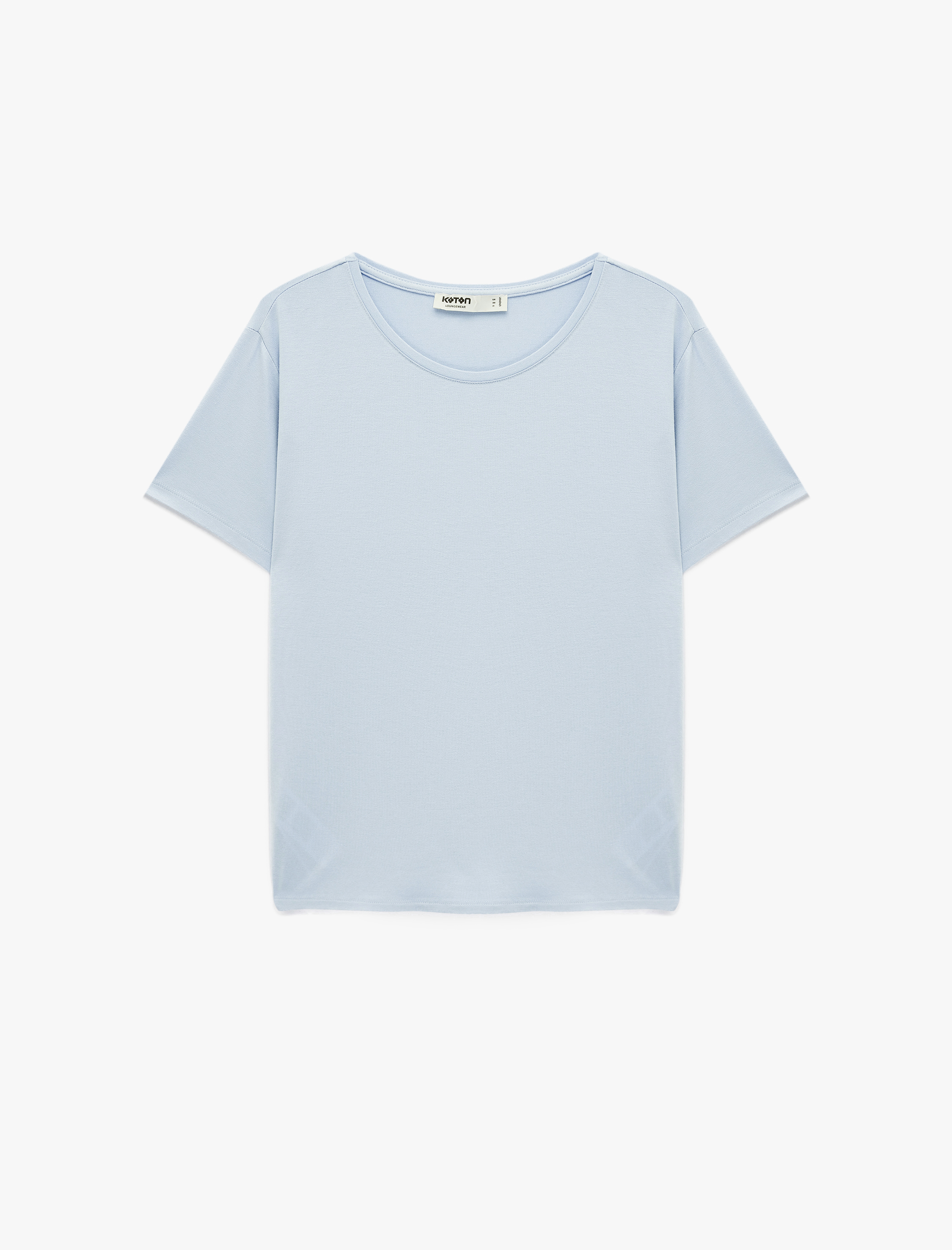   Kısa Kollu Bisiklet Yaka Viskon Basic Pijama üstü