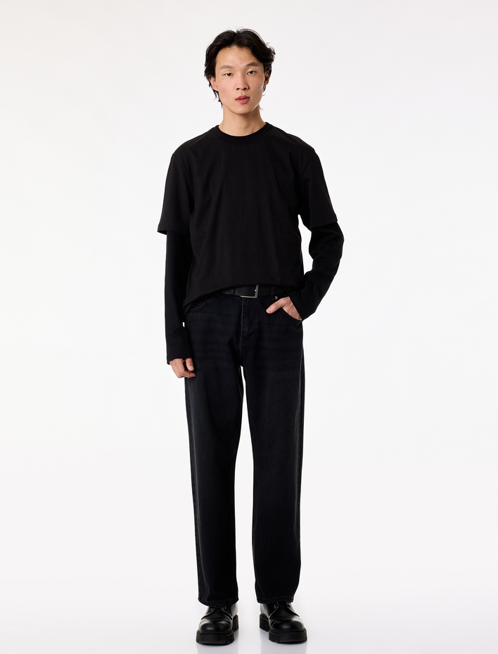  Regular Fit Kısa Kollu Bisiklet Yaka Pamuklu Basic Tişört