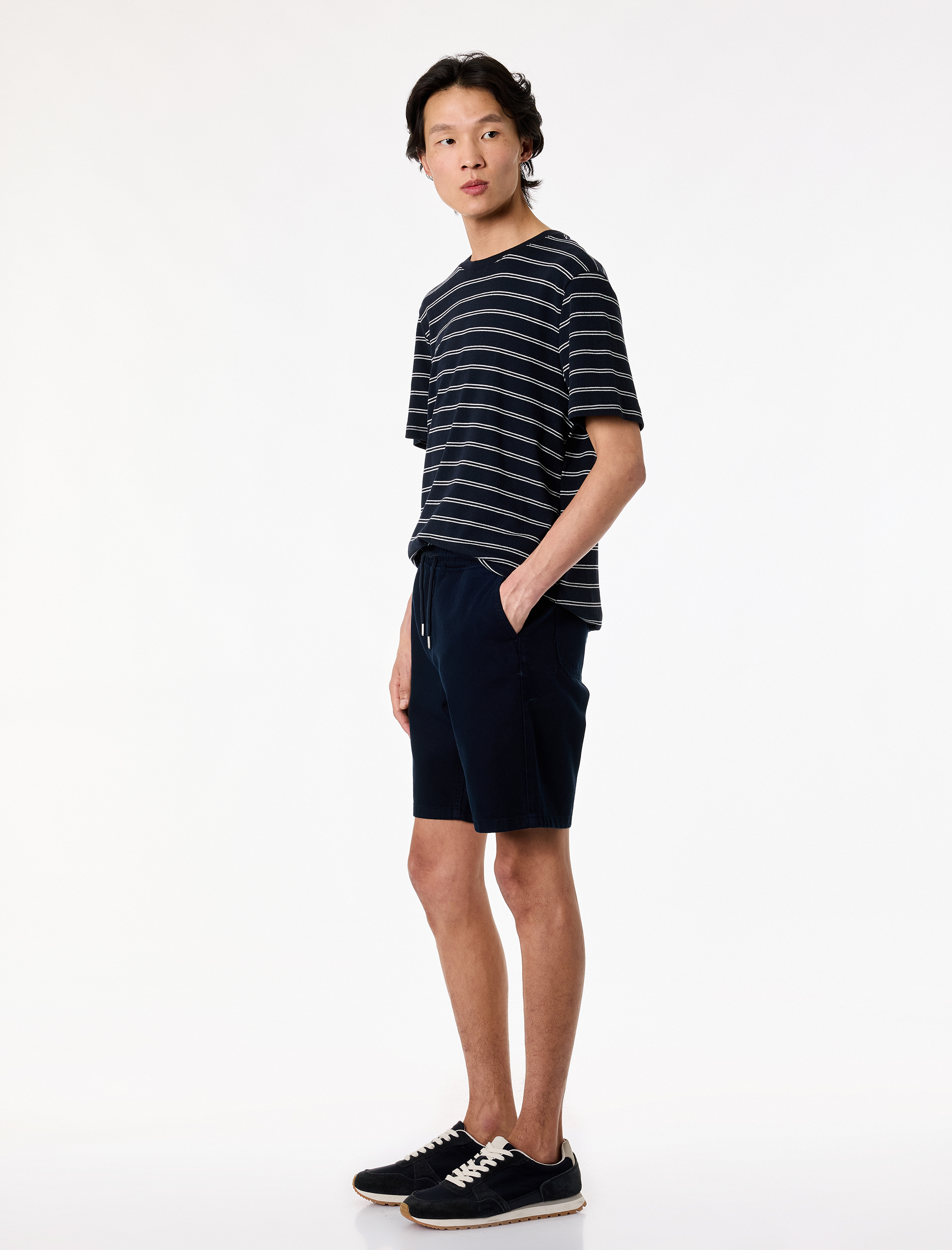   Pamuklu Cepli Bermuda Oversize Beli Bağcıklı Baggy Jean Şort