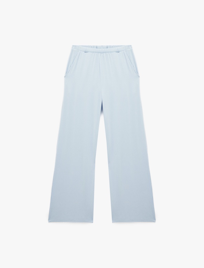  Beli Lastikli Cepli Viskon Pijama Altı