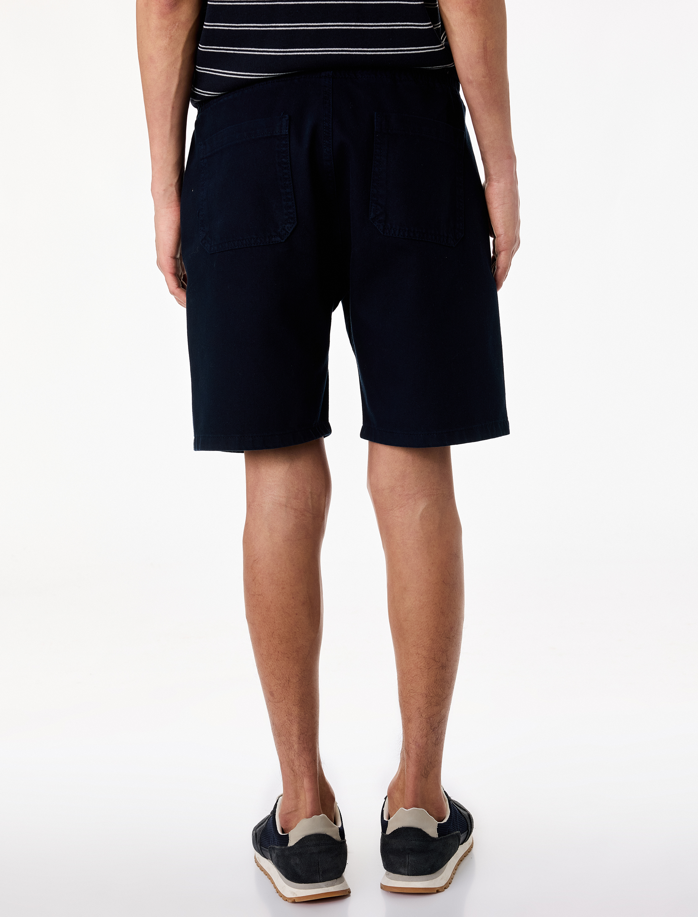   Pamuklu Cepli Bermuda Oversize Beli Bağcıklı Baggy Jean Şort