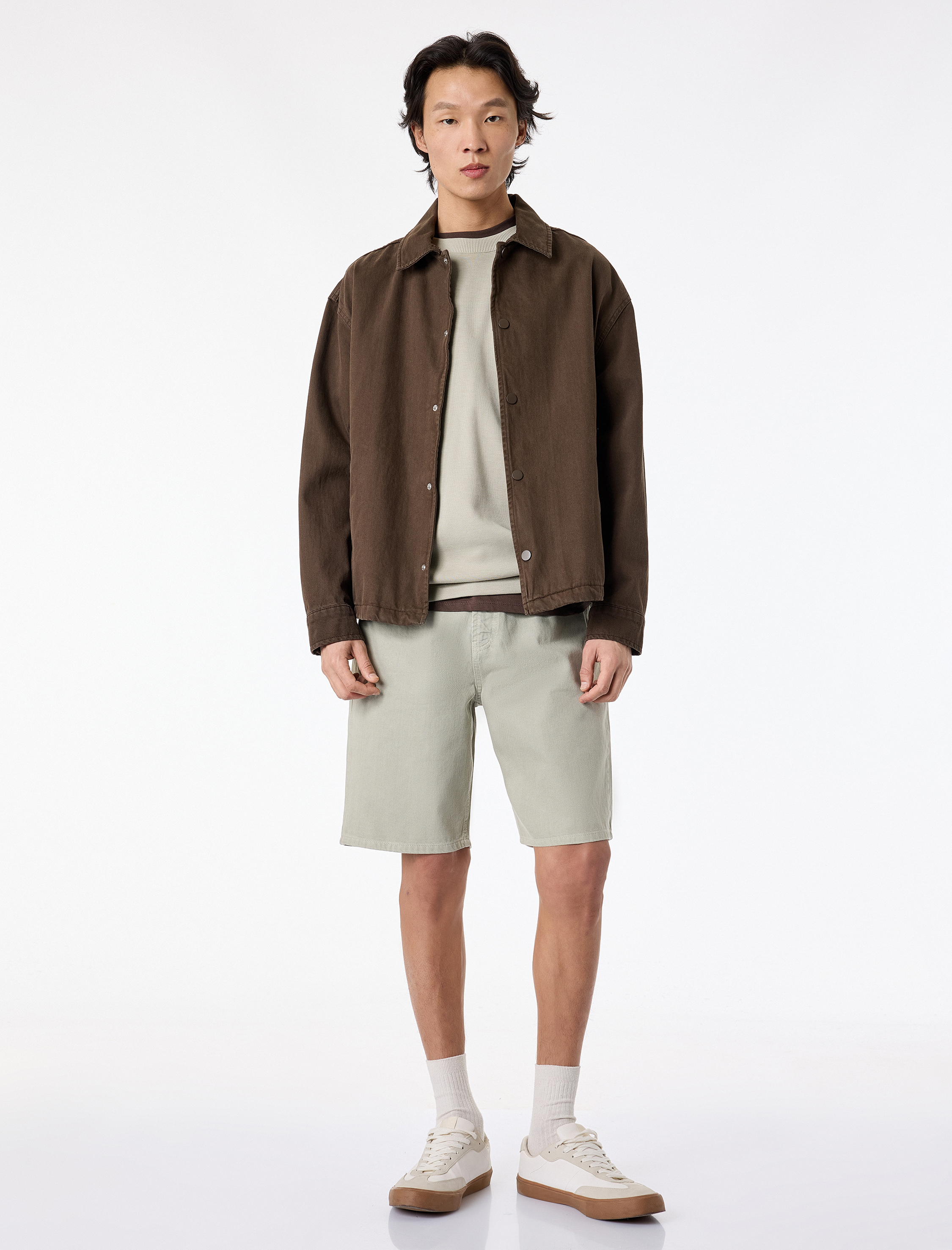   Pamuklu Cepli Rahat Kalıp Normal Bel Jean Şort