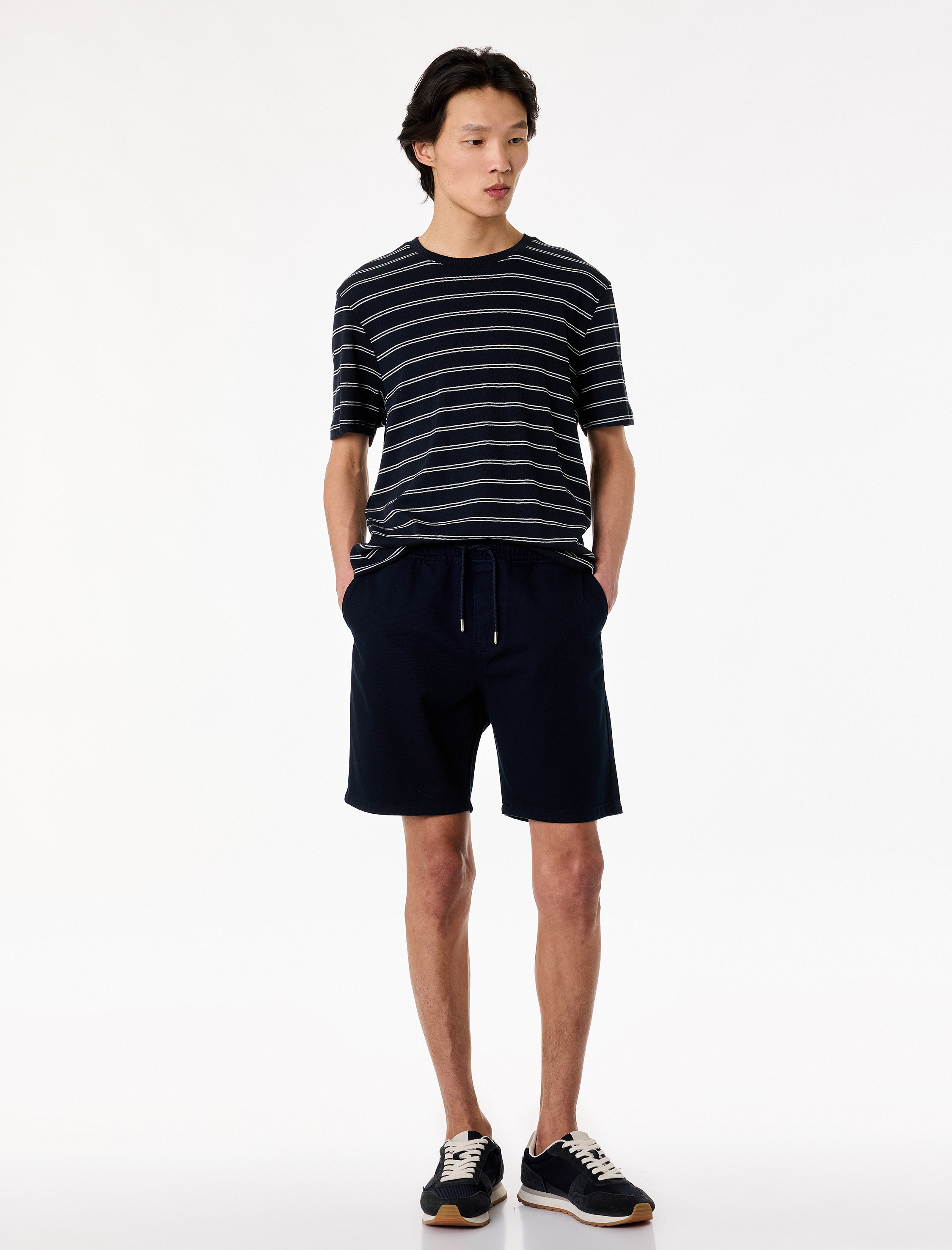   Pamuklu Cepli Bermuda Oversize Beli Bağcıklı Baggy Jean Şort