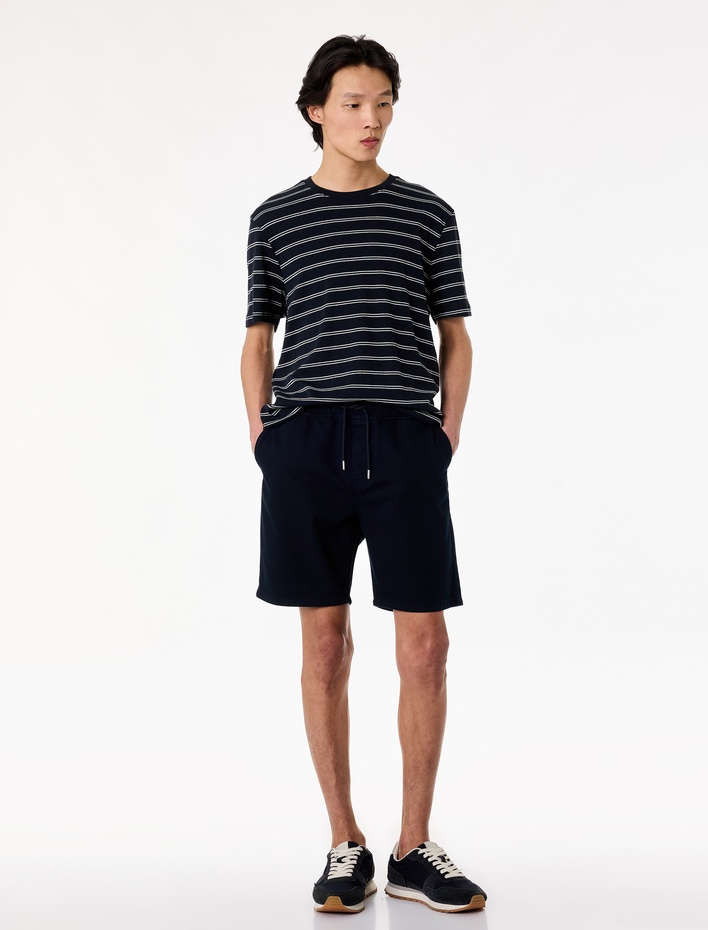  Pamuklu Cepli Bermuda Oversize Beli Bağcıklı Baggy Jean Şort