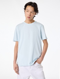 Regular Fit Kısa Kollu Bisiklet Yaka Basic Pamuklu Tişört