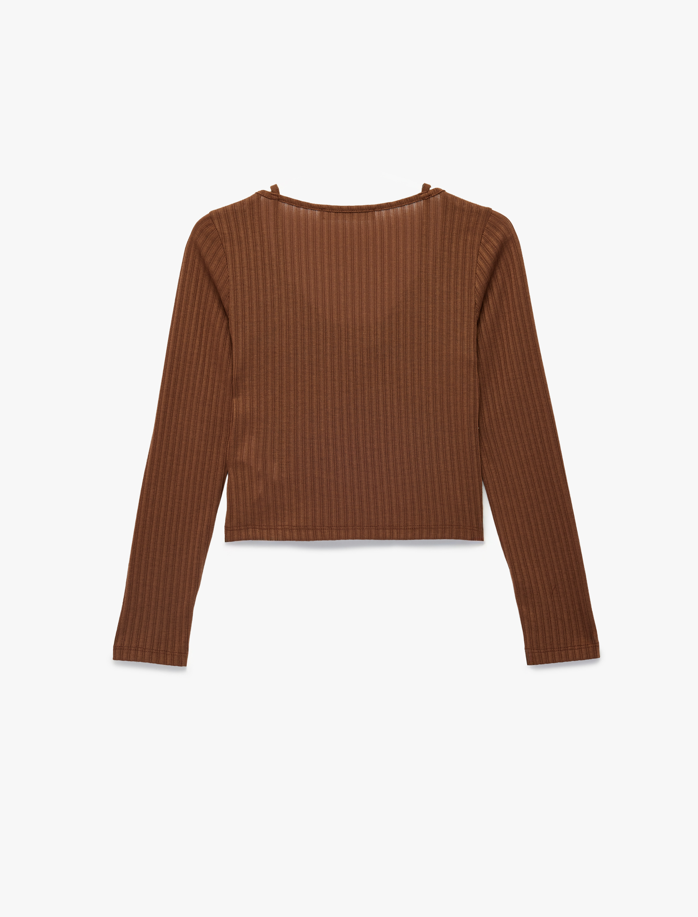   Slim Fit Uzun Kollu Düğmeli Atletli Bisiklet Yaka Kaşkorse Tişört