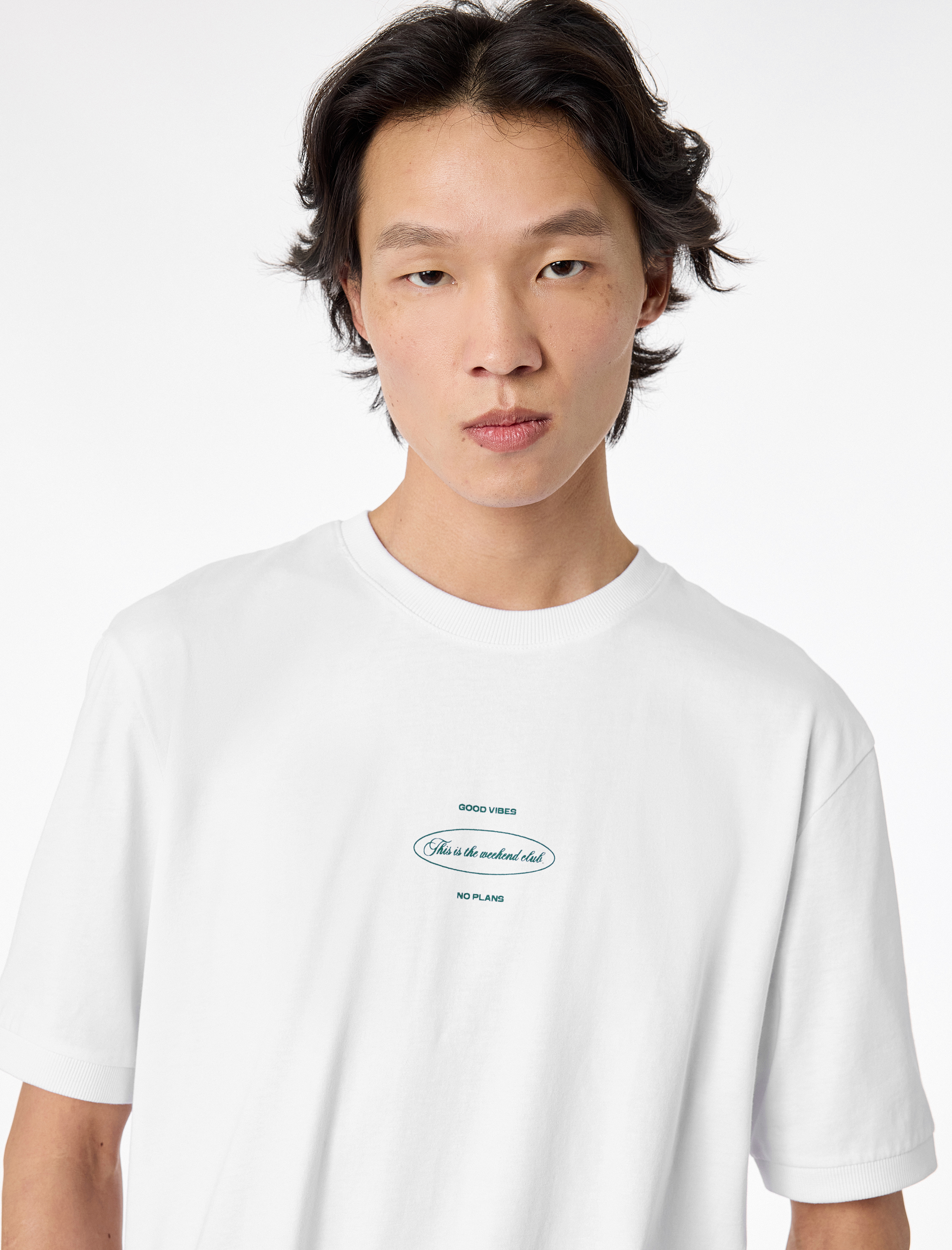   Regular Fit Kısa Kollu Bisiklet Yaka Pamuklu Arkası Baskılı Tişört