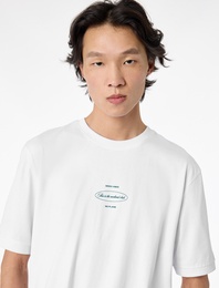 Regular Fit Kısa Kollu Bisiklet Yaka Pamuklu Arkası Baskılı Tişört