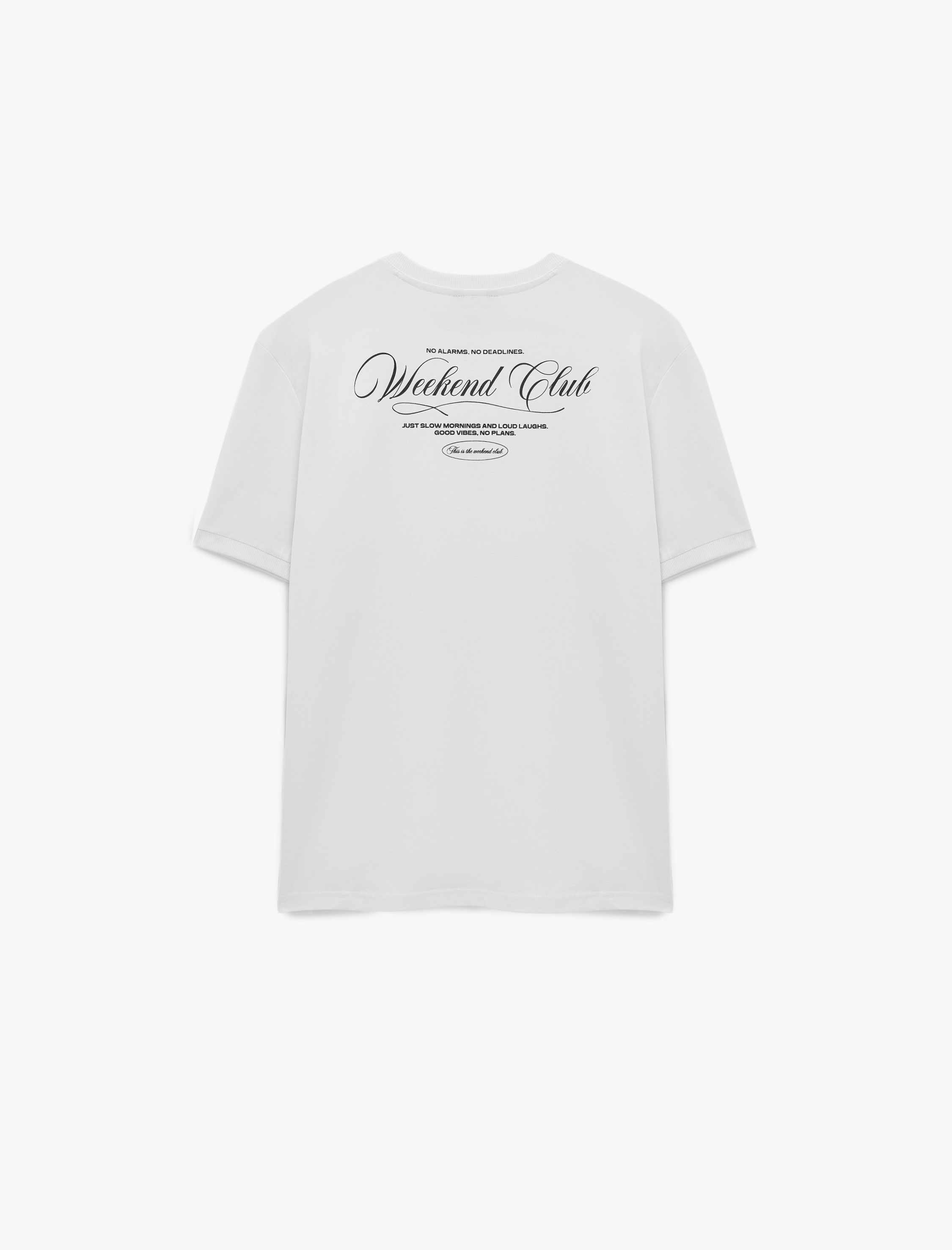   Regular Fit Kısa Kollu Bisiklet Yaka Pamuklu Arkası Baskılı Tişört