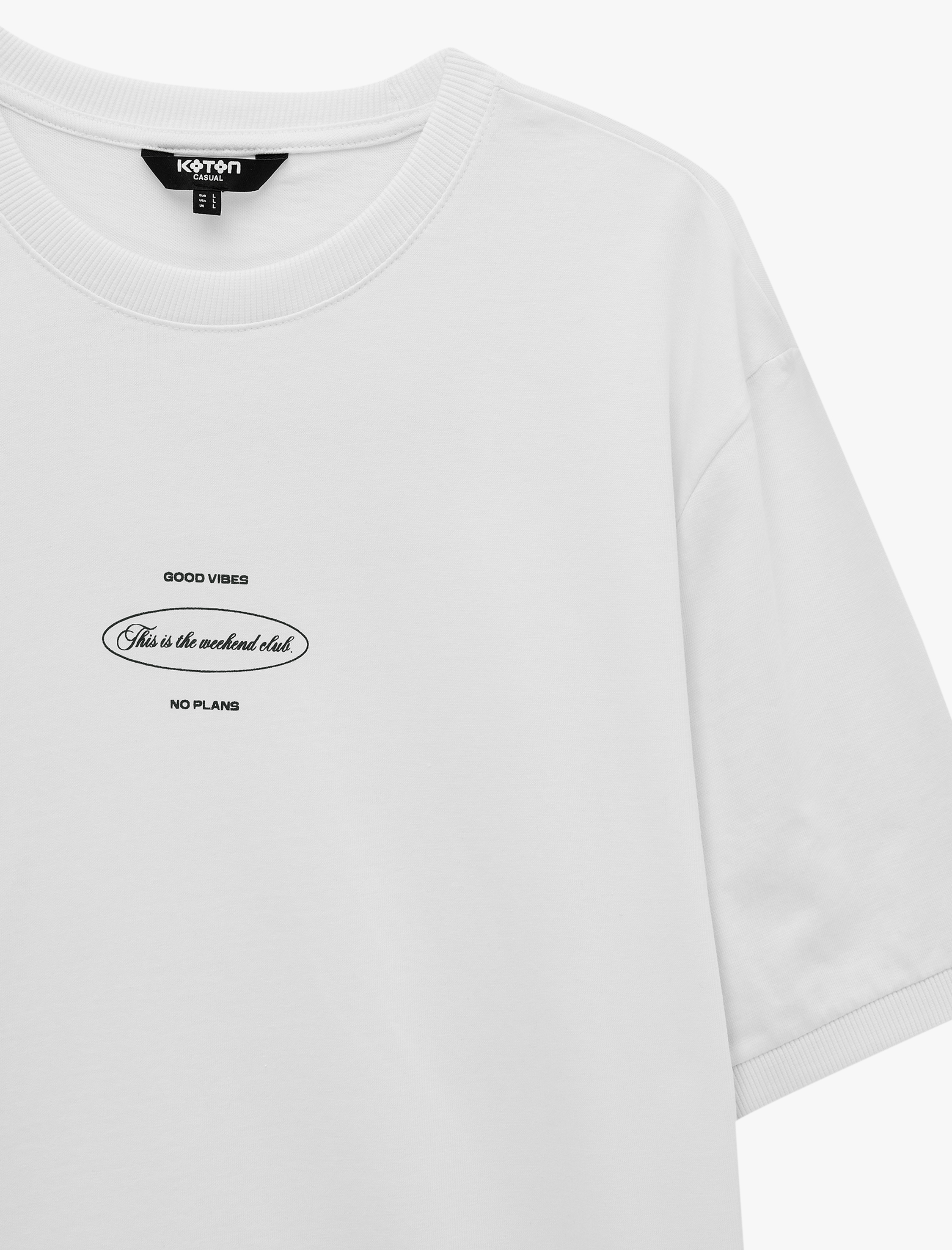   Regular Fit Kısa Kollu Bisiklet Yaka Pamuklu Arkası Baskılı Tişört