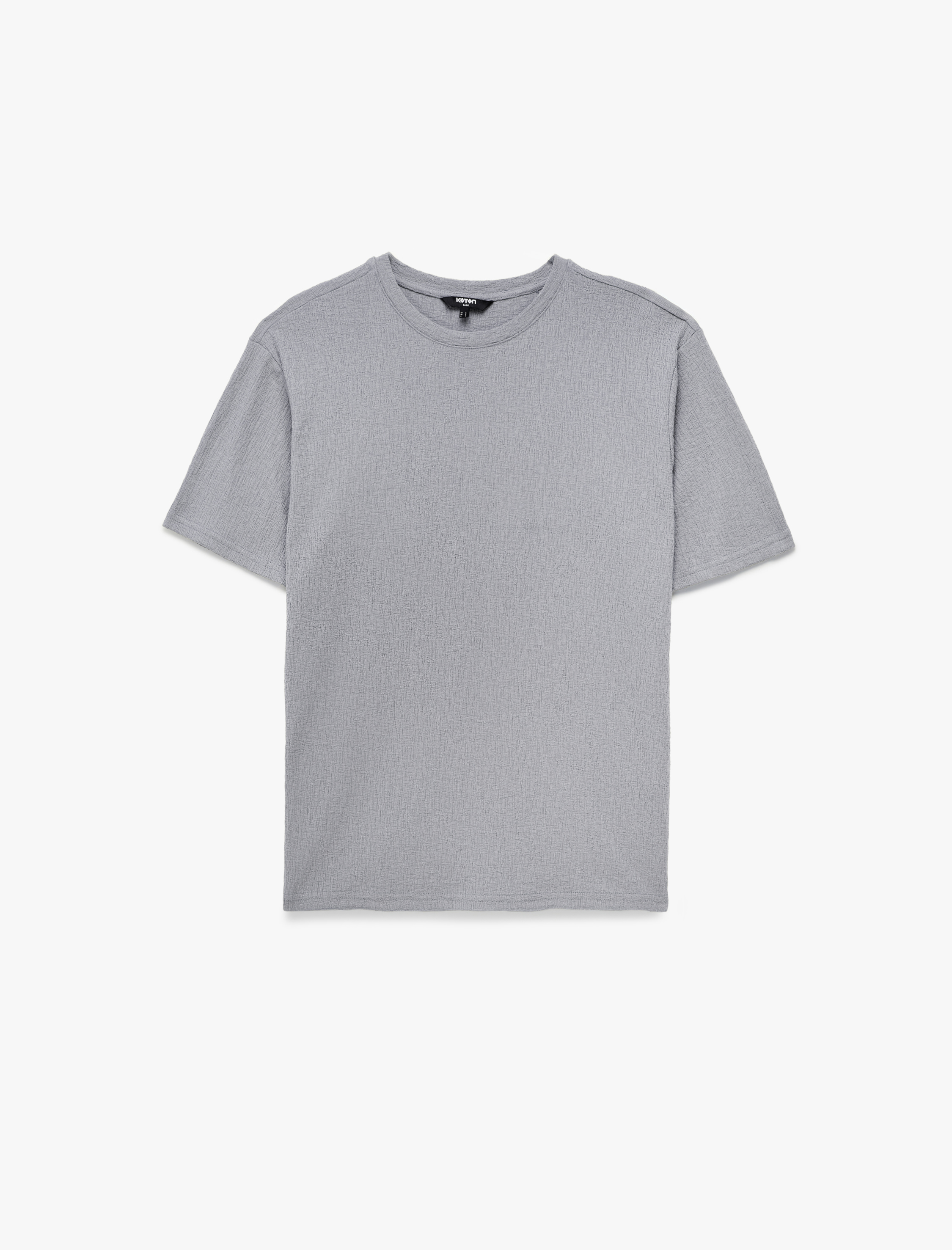   Kısa Kollu Dokulu Bisiklet Yaka Slim Fit Tişört