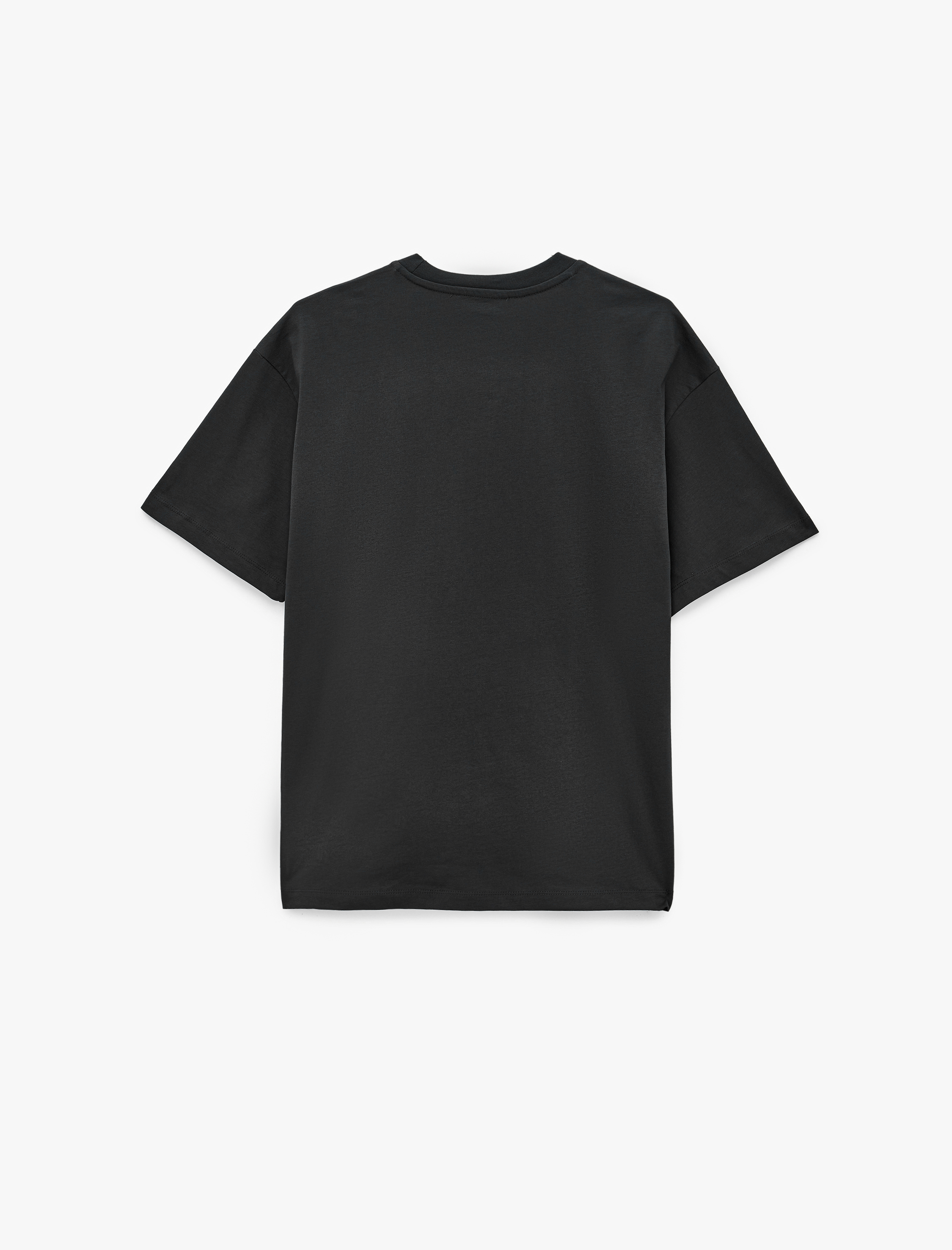   Pamuklu Kısa Kollu Bisiklet Yaka Eyfel Kulesi Baskılı Oversize Tişört