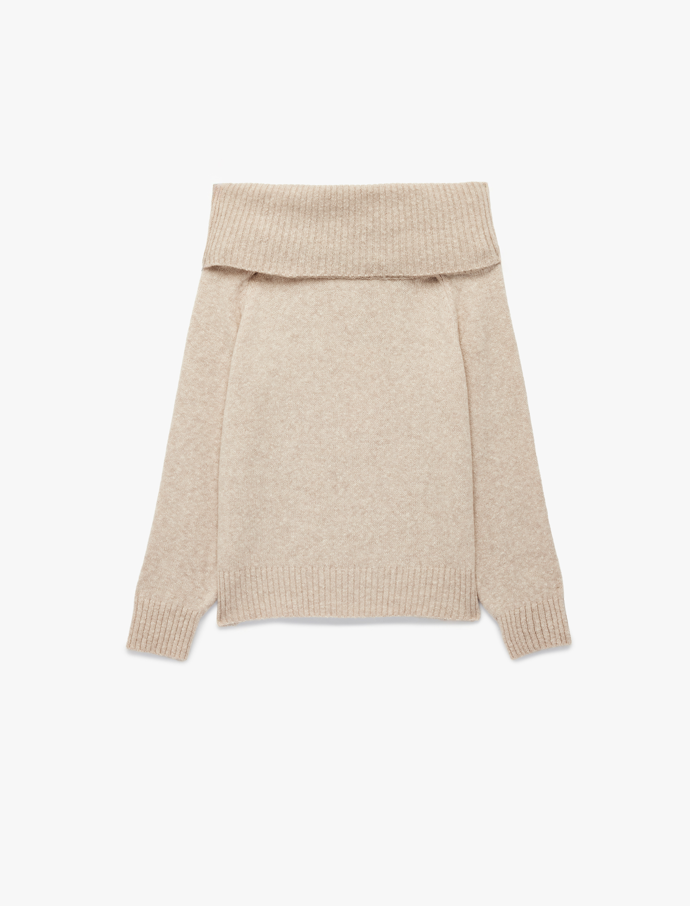   Uzun Kollu Omzu Açık Triko Kazak