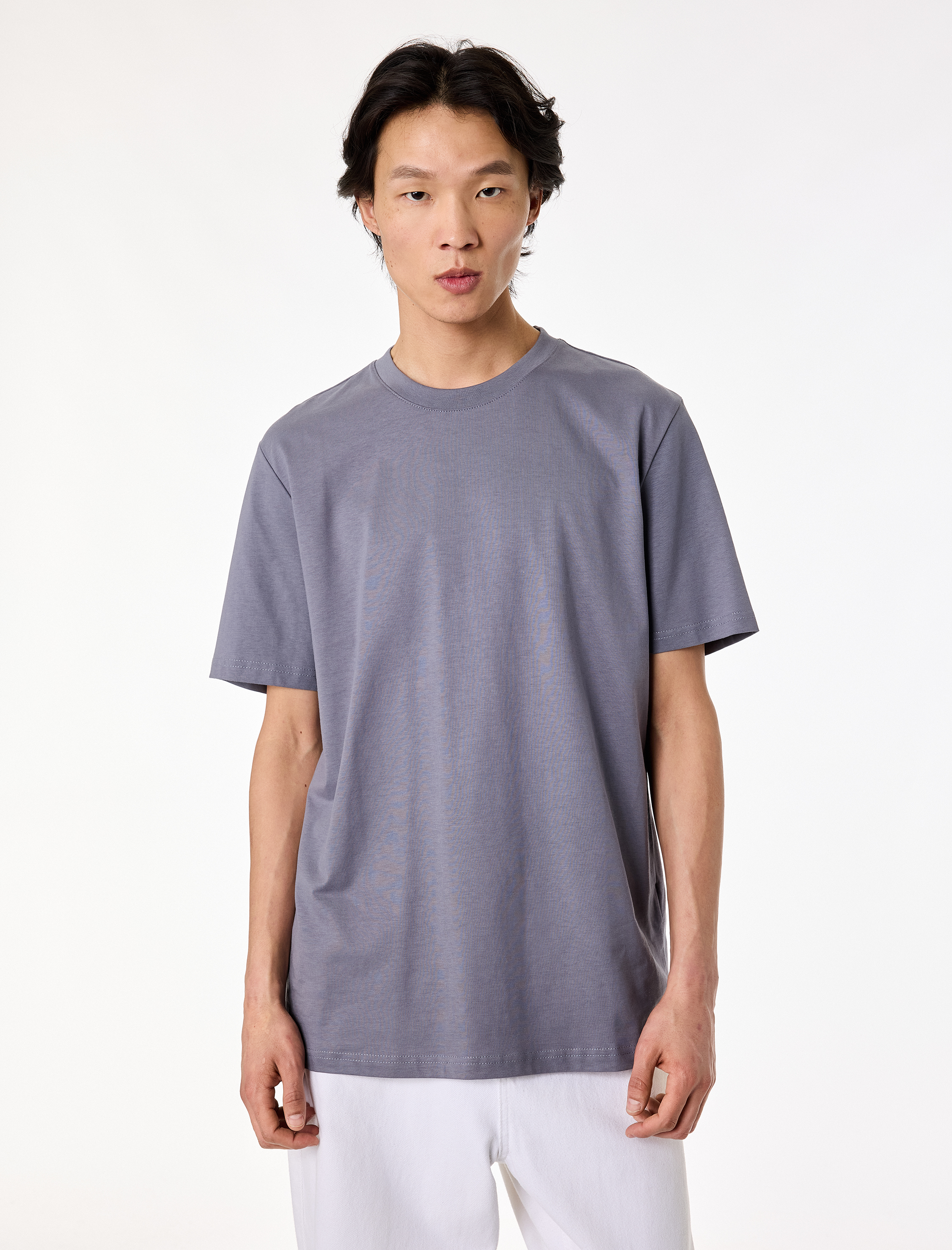   Regular Fit Bisiklet Yaka Pamuklu Basic Kısa Kollu Tişört