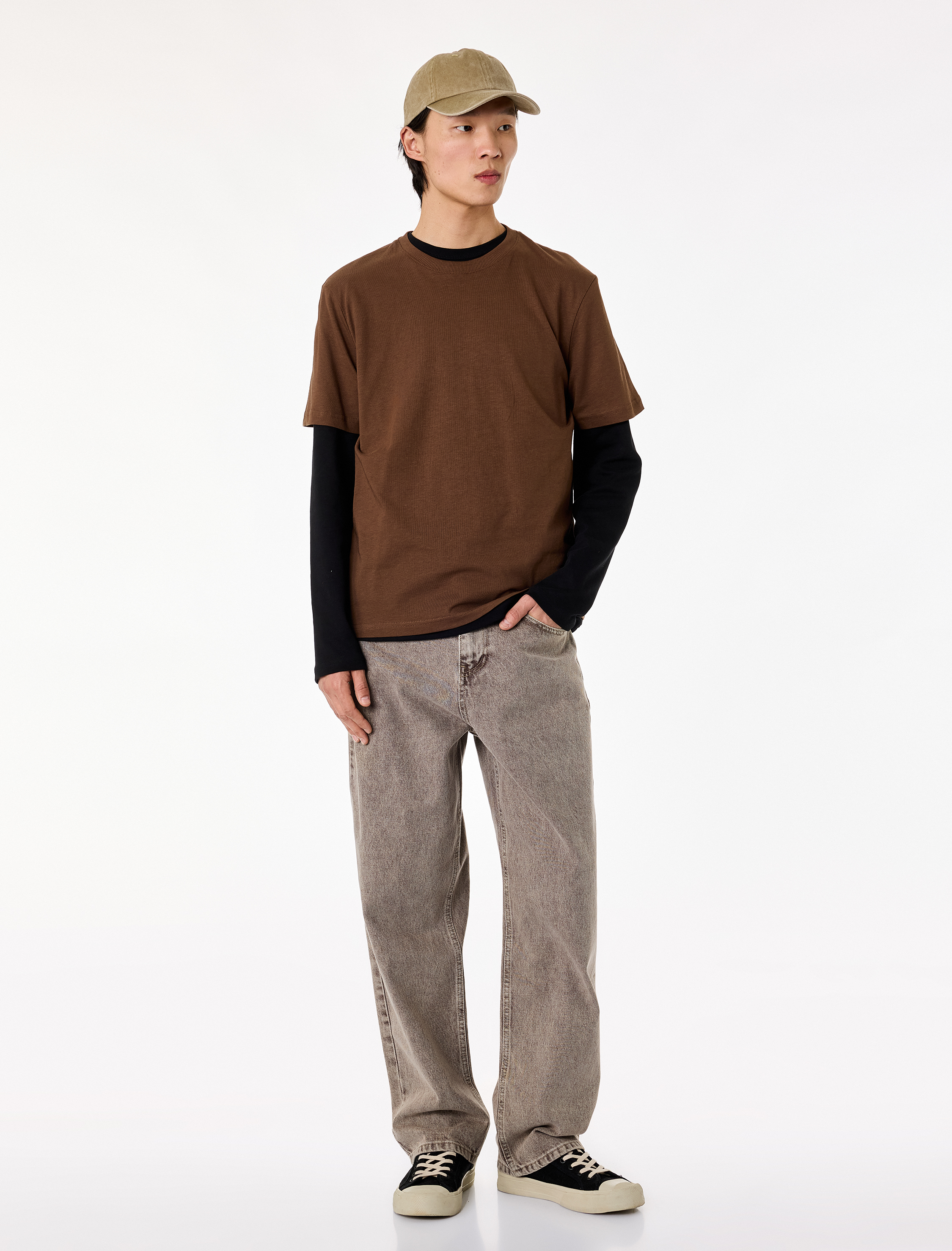   Regular Fit Bisiklet Yaka Pamuklu Basic Kısa Kollu Tişört