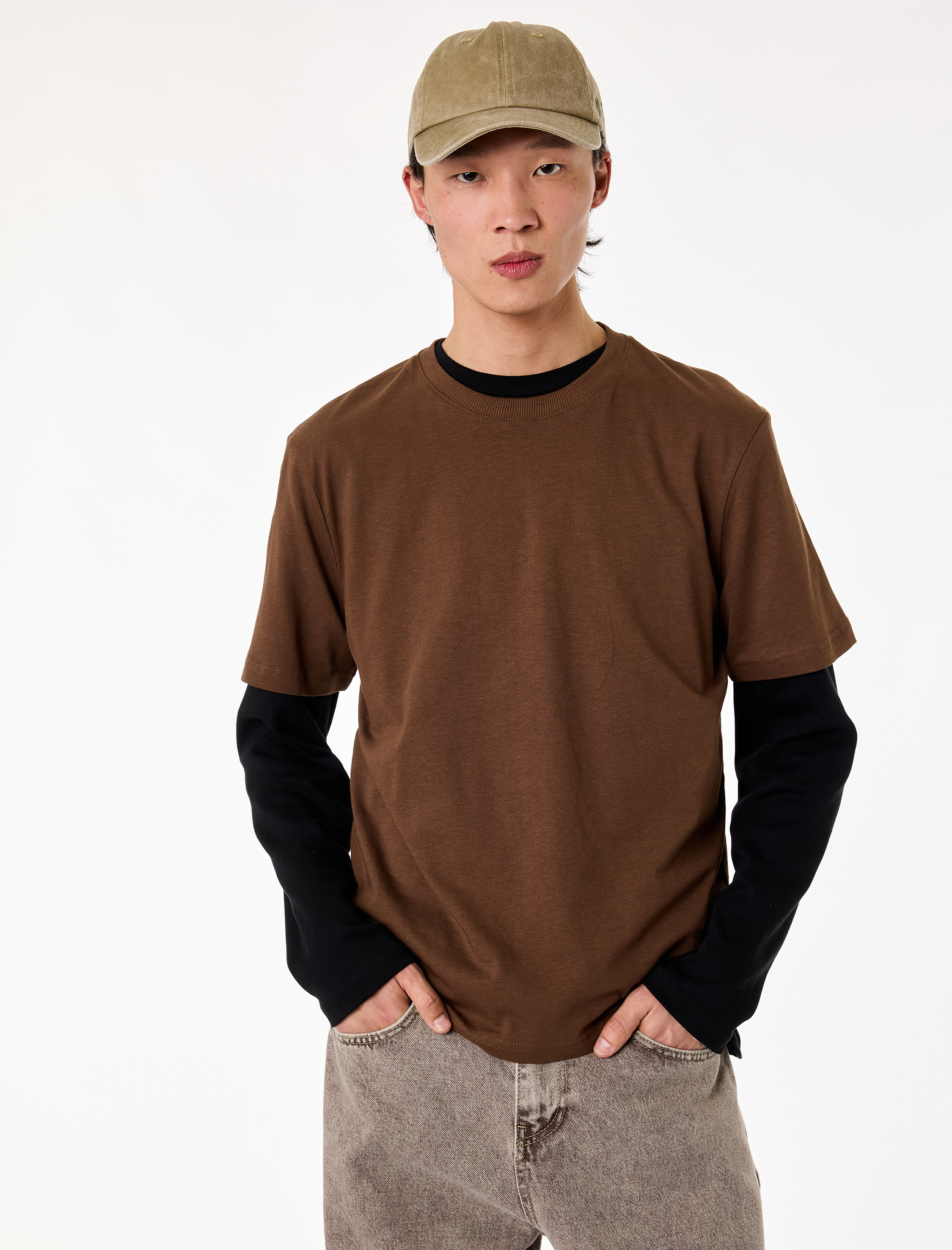   Regular Fit Bisiklet Yaka Pamuklu Basic Kısa Kollu Tişört