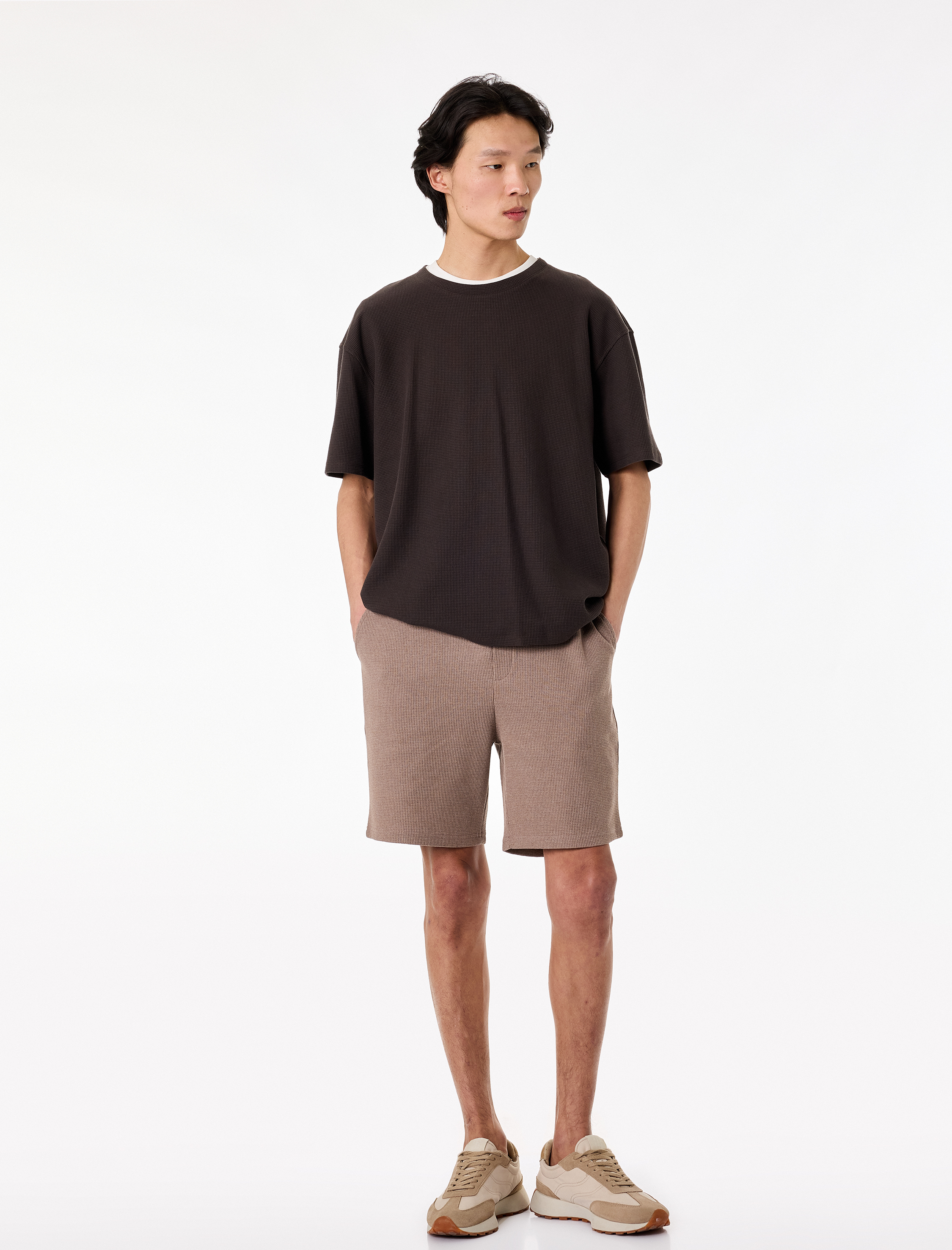   Regular Fit Cepli Bermuda Beli Bağcıklı Şort