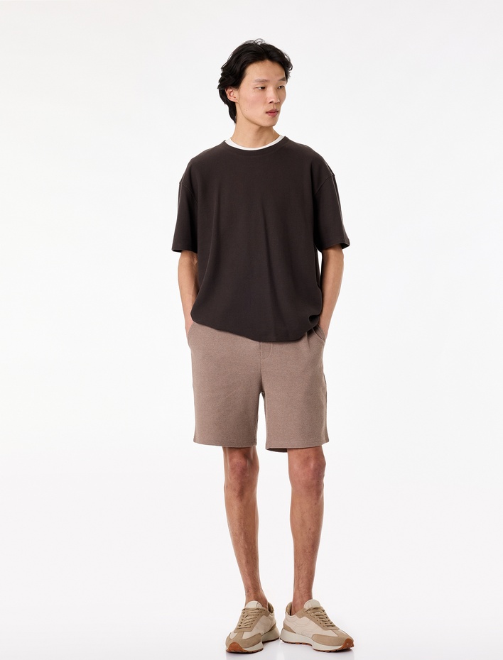  Regular Fit Cepli Bermuda Beli Bağcıklı Şort