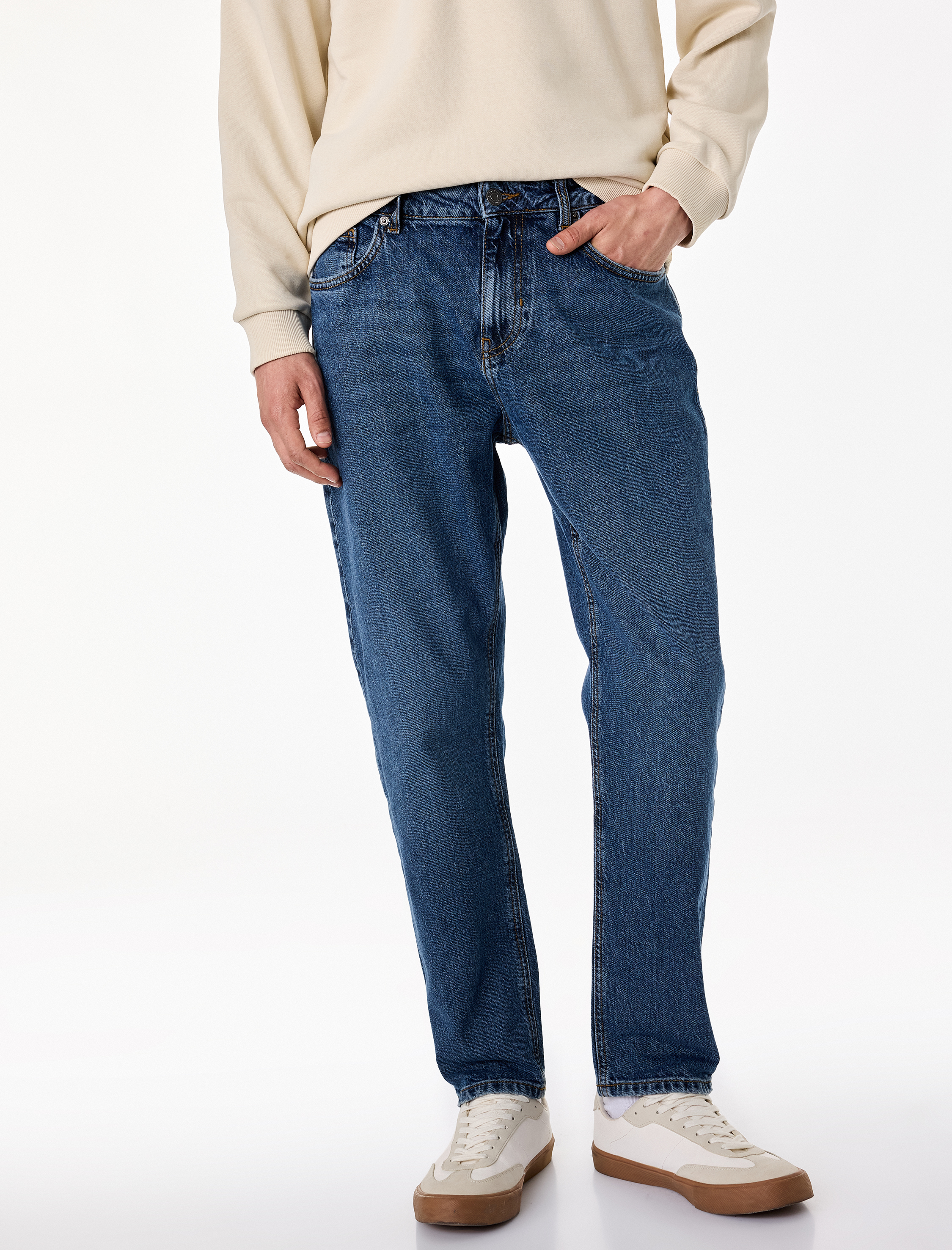   Pamuklu Regular Fit Normal Bel Tapered Jean Pantolon - Joe Jean