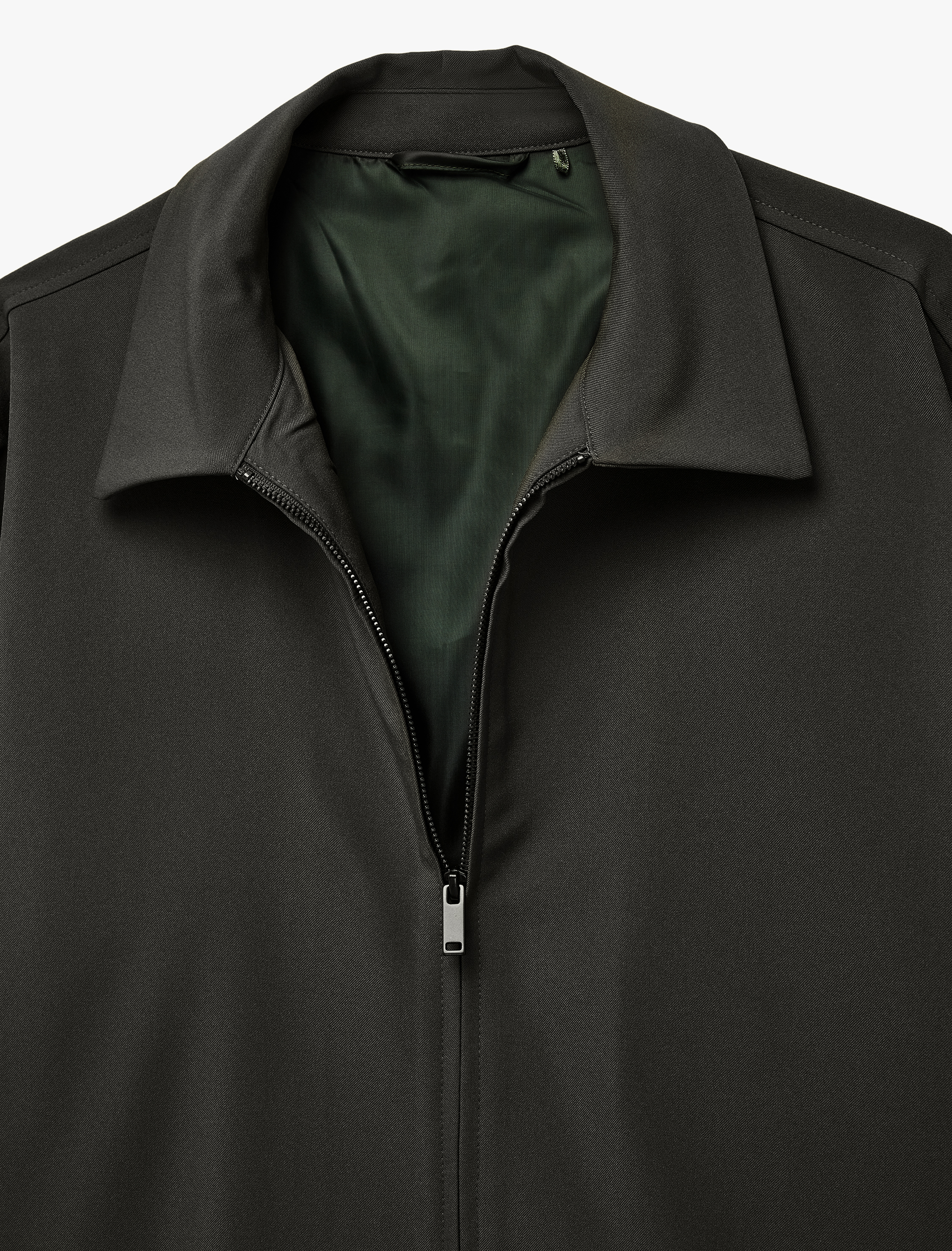   Regular Fit Uzun Kollu Cepli Gömlek Yaka Fermuarlı Spor Ceket