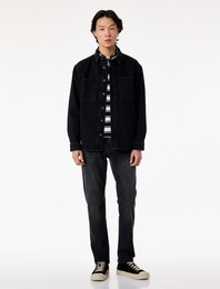 Uzun Kollu Cepli Düğmeli Gömlek Yaka Oversize Jean Gömlek Ceket