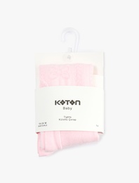 Pamuklu Kelebekli Dokulu Külotlu Çorap