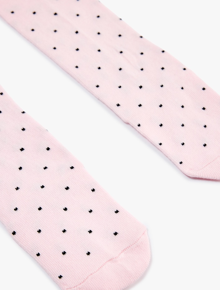 Kız Bebek Pamuklu Puantiyeli Külotlu Çorap