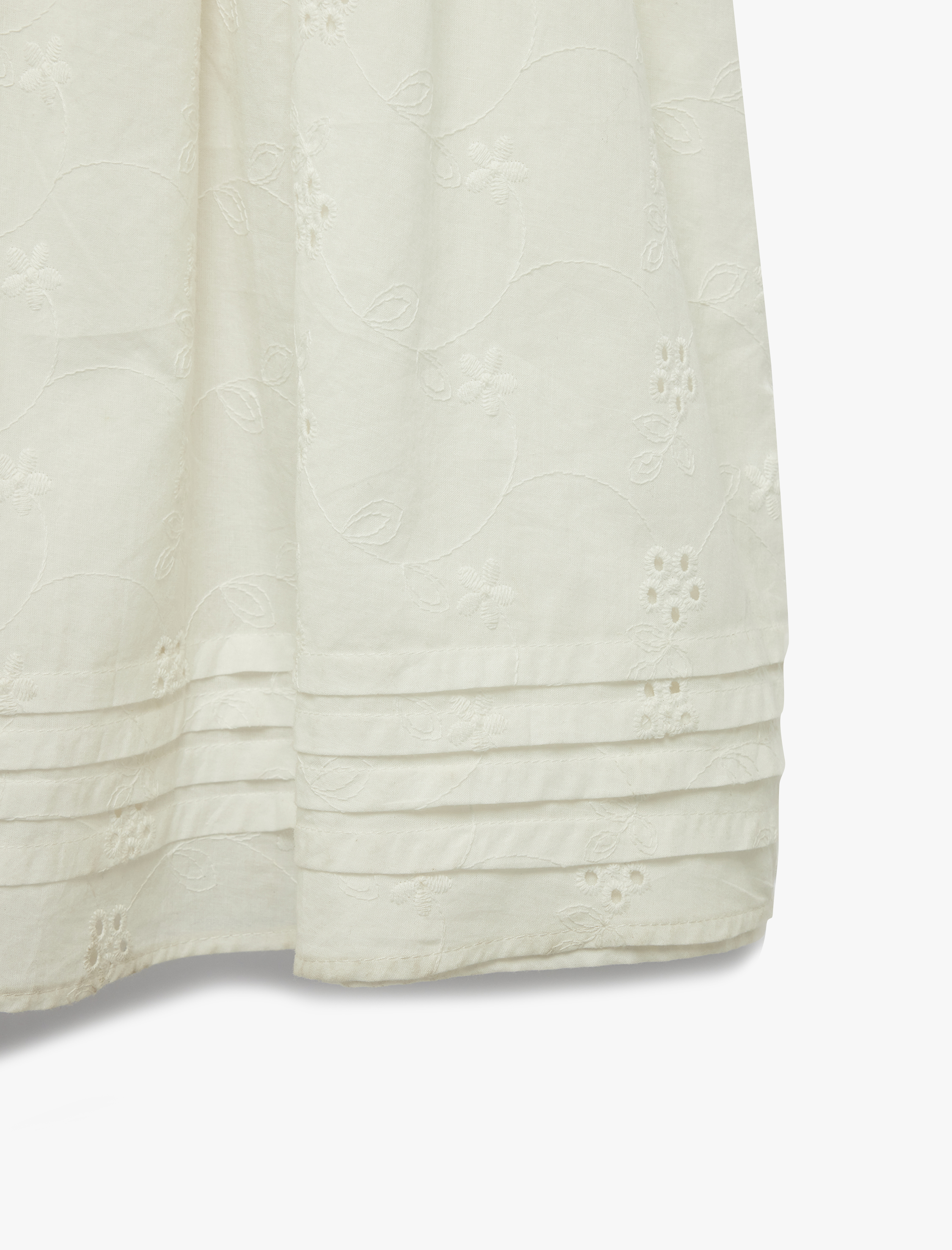  Kız Çocuk Rahat Kalıp Kolsuz Katmanlı Brode Kare Yaka Elbise