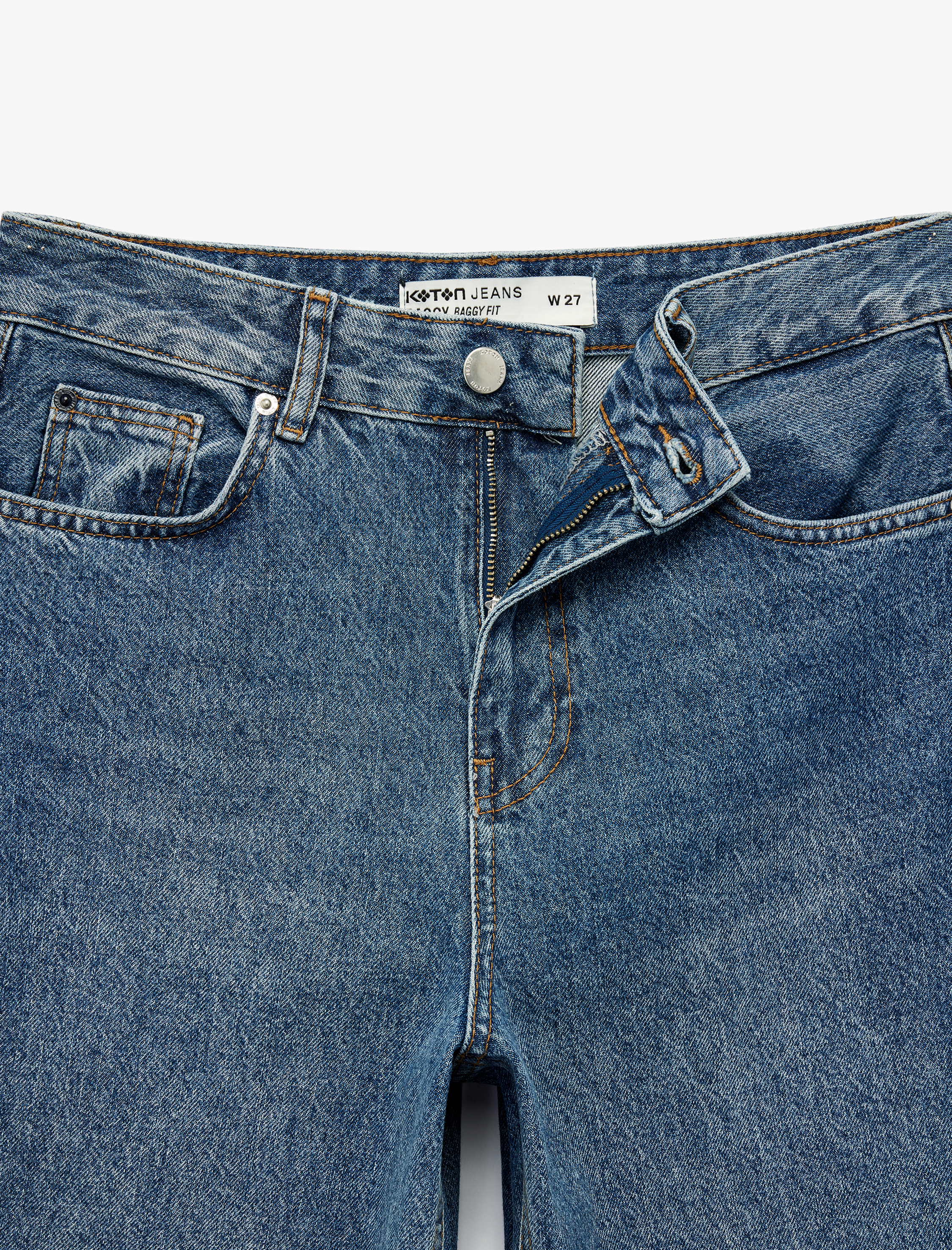   Rahat Kalıp Pamuklu Geniş Paça Baggy Denim Pantolon -  Baggy Jean