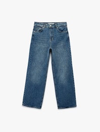Rahat Kalıp Pamuklu Geniş Paça Baggy Denim Pantolon -  Baggy Jean