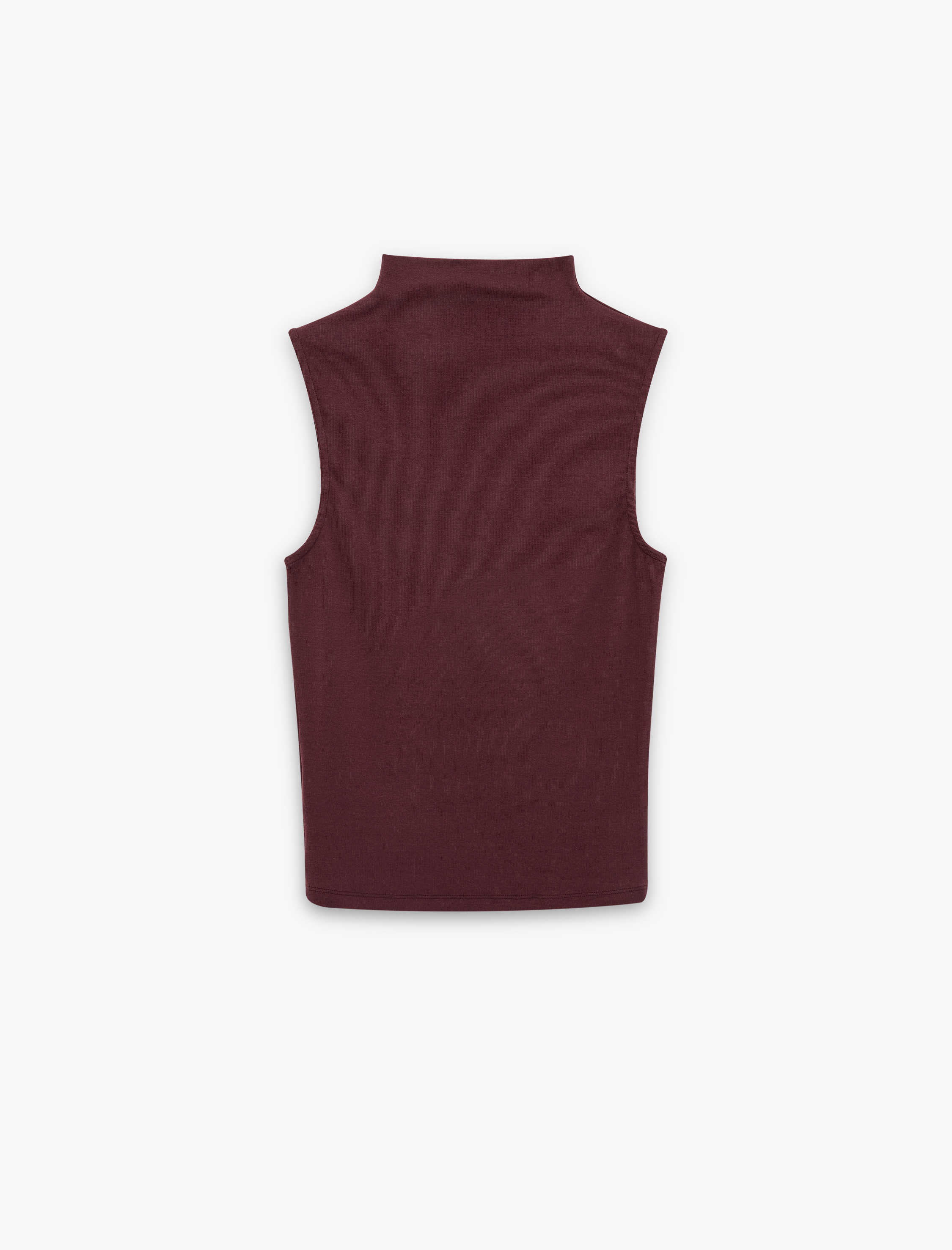   Pamuklu Likralı Slim Fit Dik Yaka Kolsuz Tişört