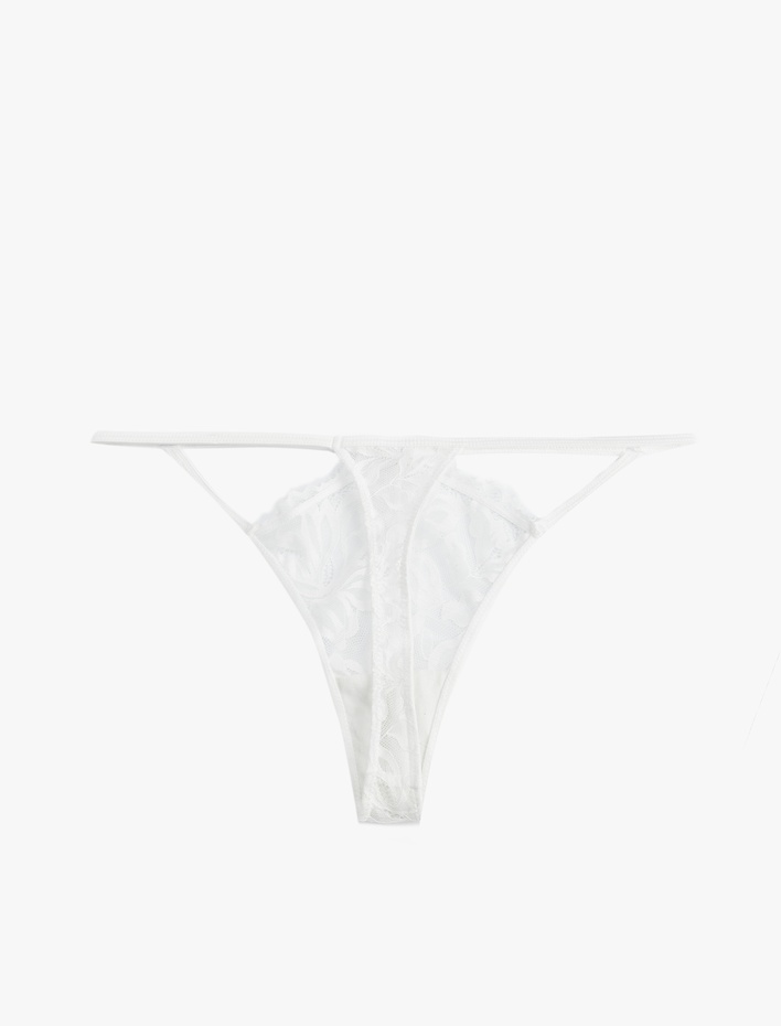  Taş Detaylı Dantelli String Külot