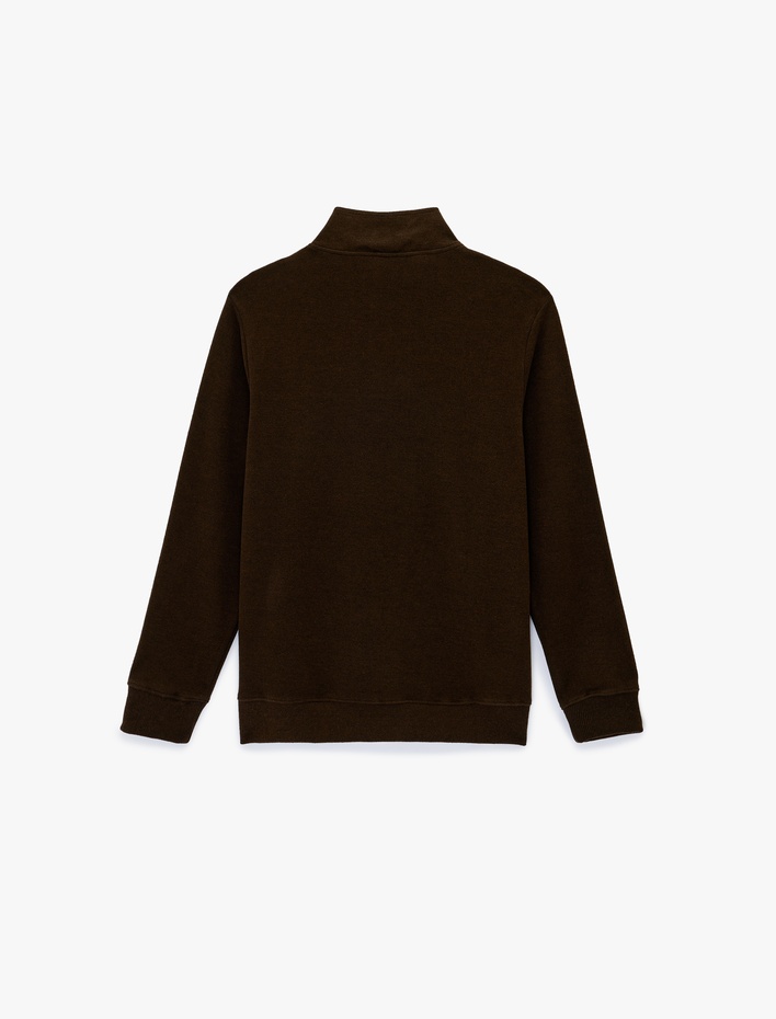  Regular Fit Uzun Kollu Yarım Fermuarlı Sweatshirt