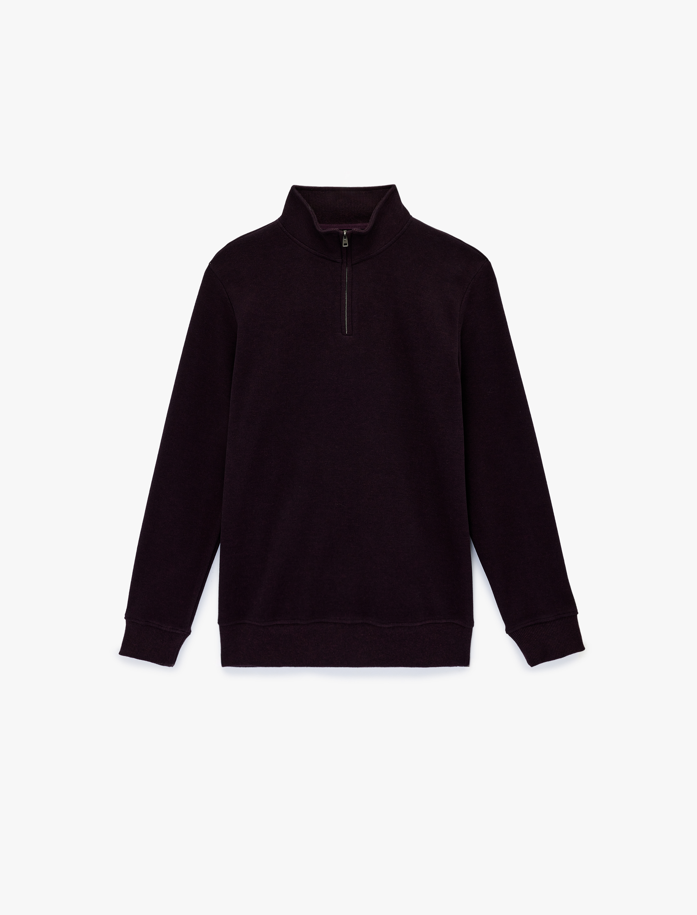   Regular Fit Uzun Kollu Yarım Fermuarlı Sweatshirt