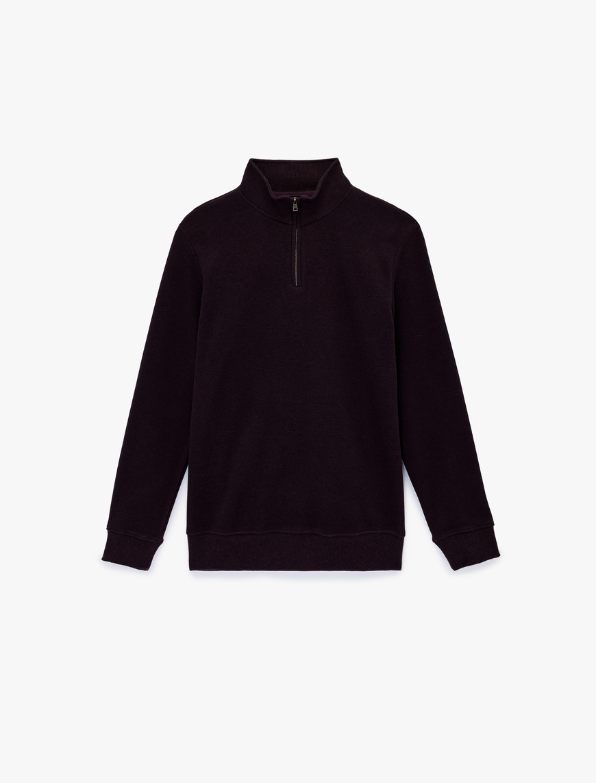 Koton Erkek Regular Fit Uzun Kollu Yarım Fermuarlı Sweatshirt