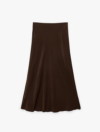 Standart Bel A Kesim Midi Saten Etek