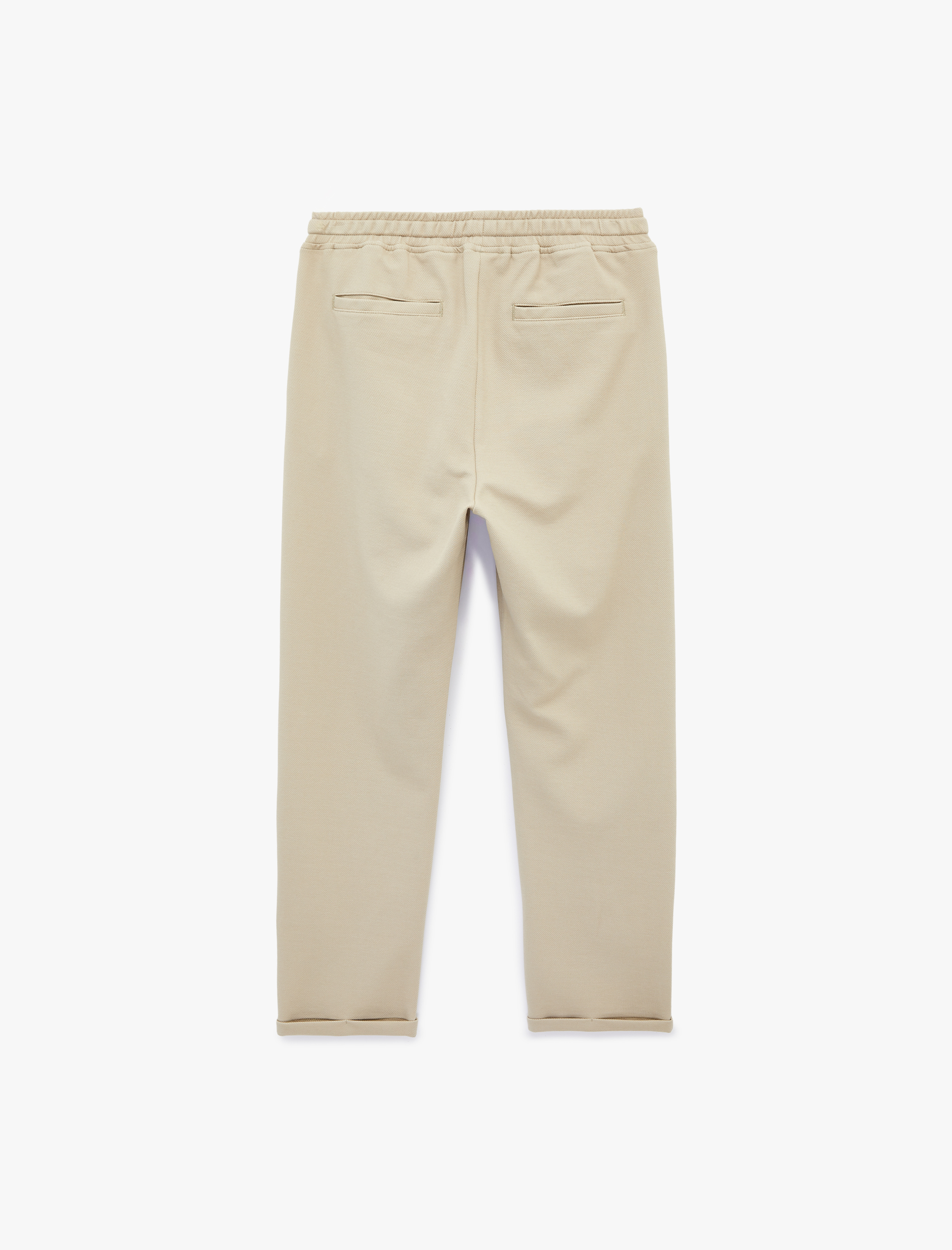   Straight Fit Cepli Duble Paça Beli Bağcıklı Pantolon