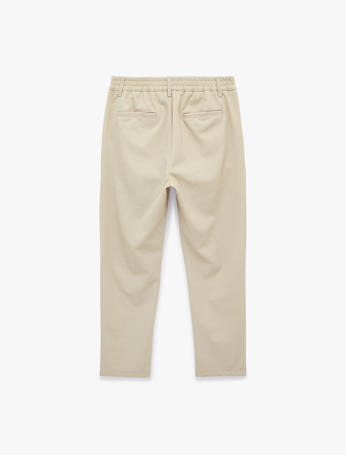  Regular Fit Düğmeli Cepli Duble Paça Pantolon