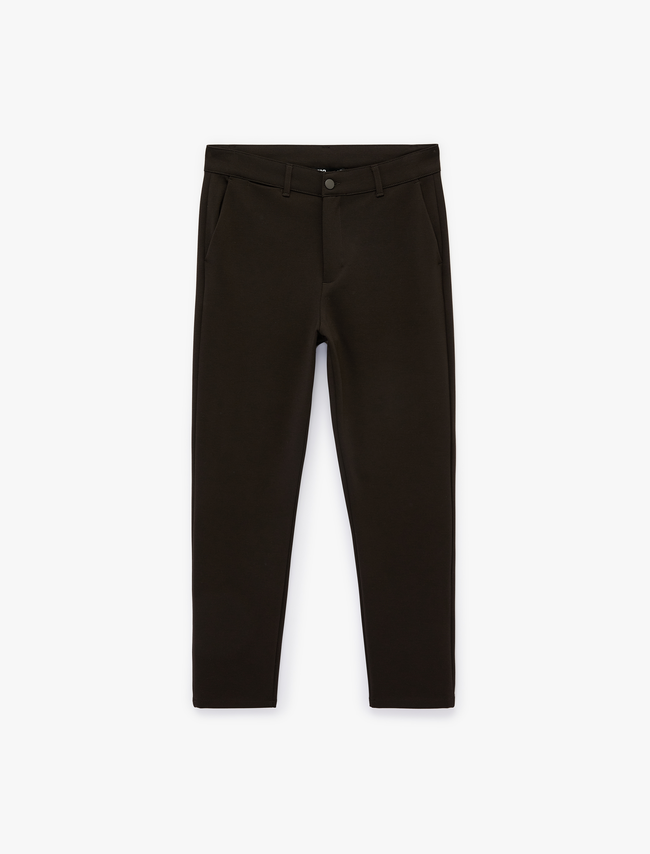   Düğmeli Cepli Viskon Karışımlı Slim Fit Kumaş Pantolon