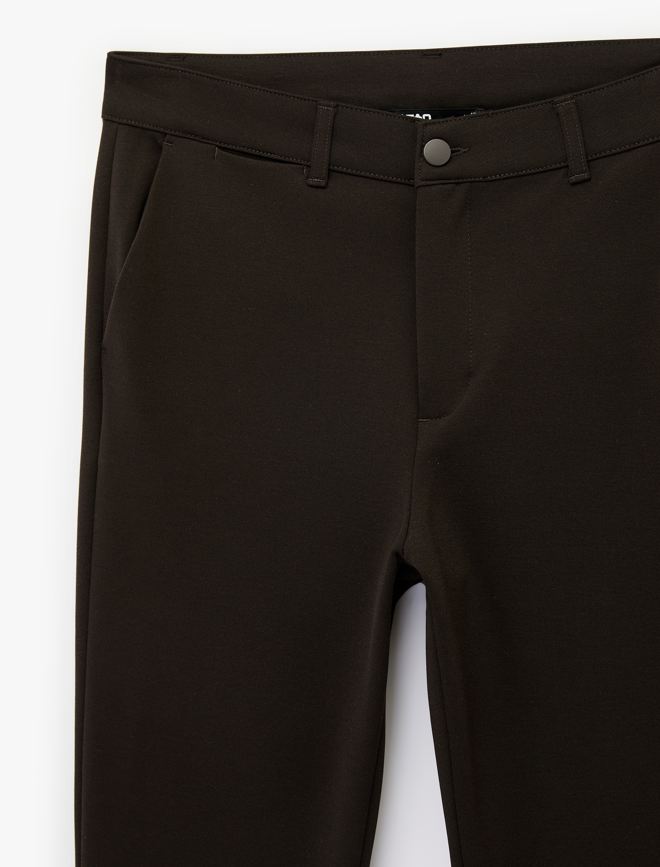   Düğmeli Cepli Viskon Karışımlı Slim Fit Kumaş Pantolon