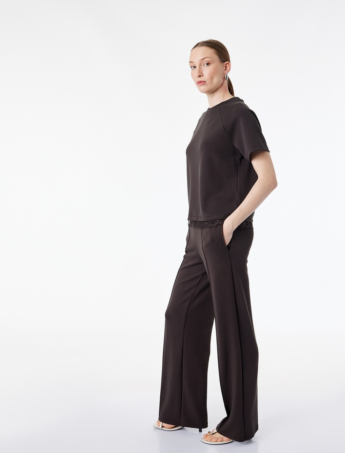  Modal Kumaş Cepli Nervürlü Eşofman Altı