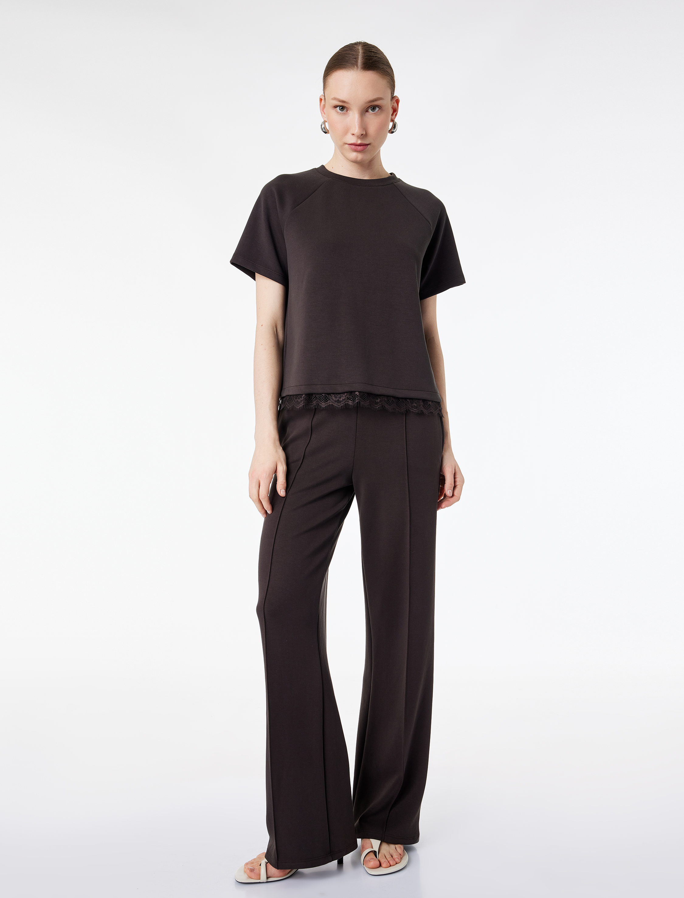   Modal Kumaş Cepli Nervürlü Eşofman Altı