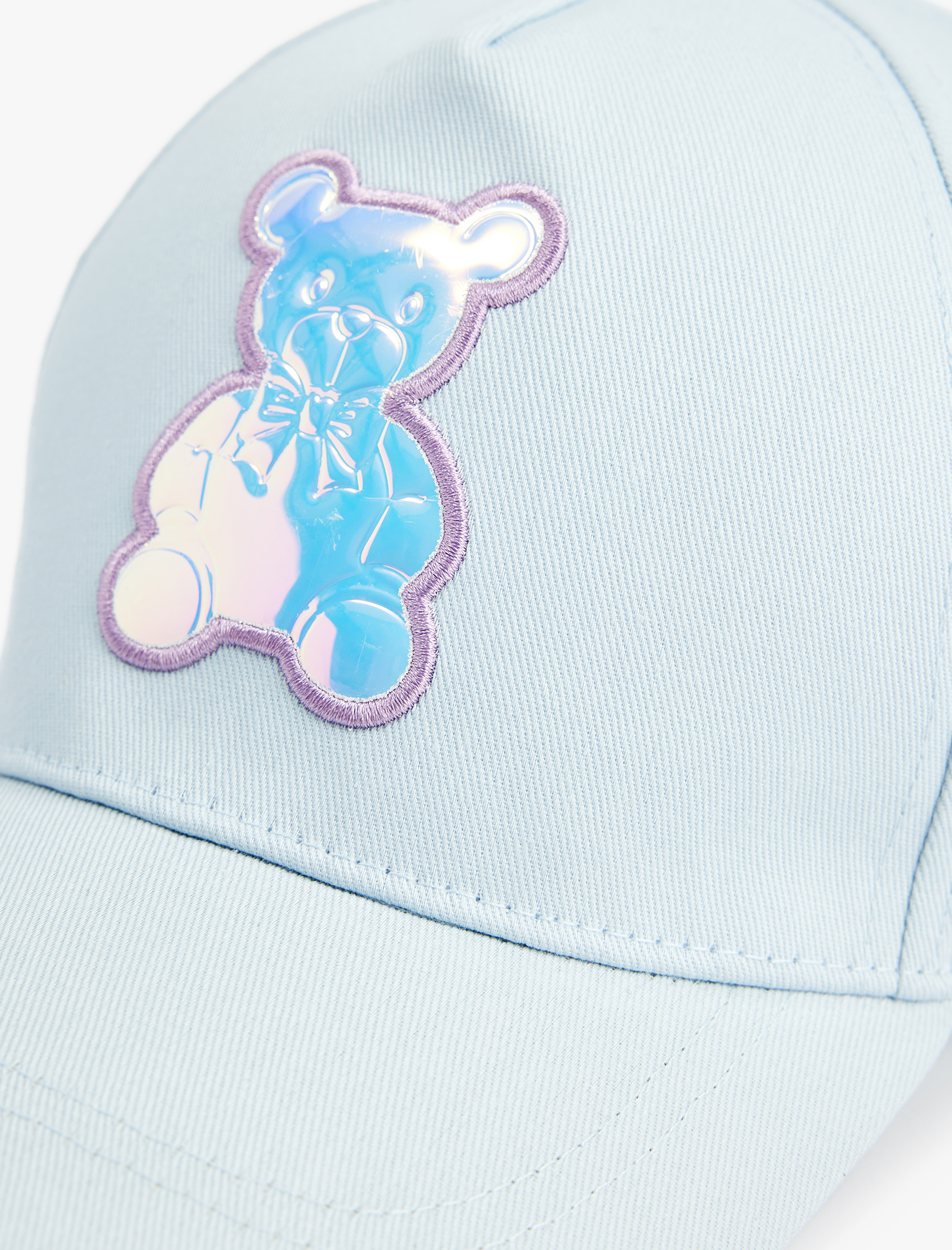  Kız Çocuk Ayıcıklı Patch Detaylı Pamuklu Kep Şapka