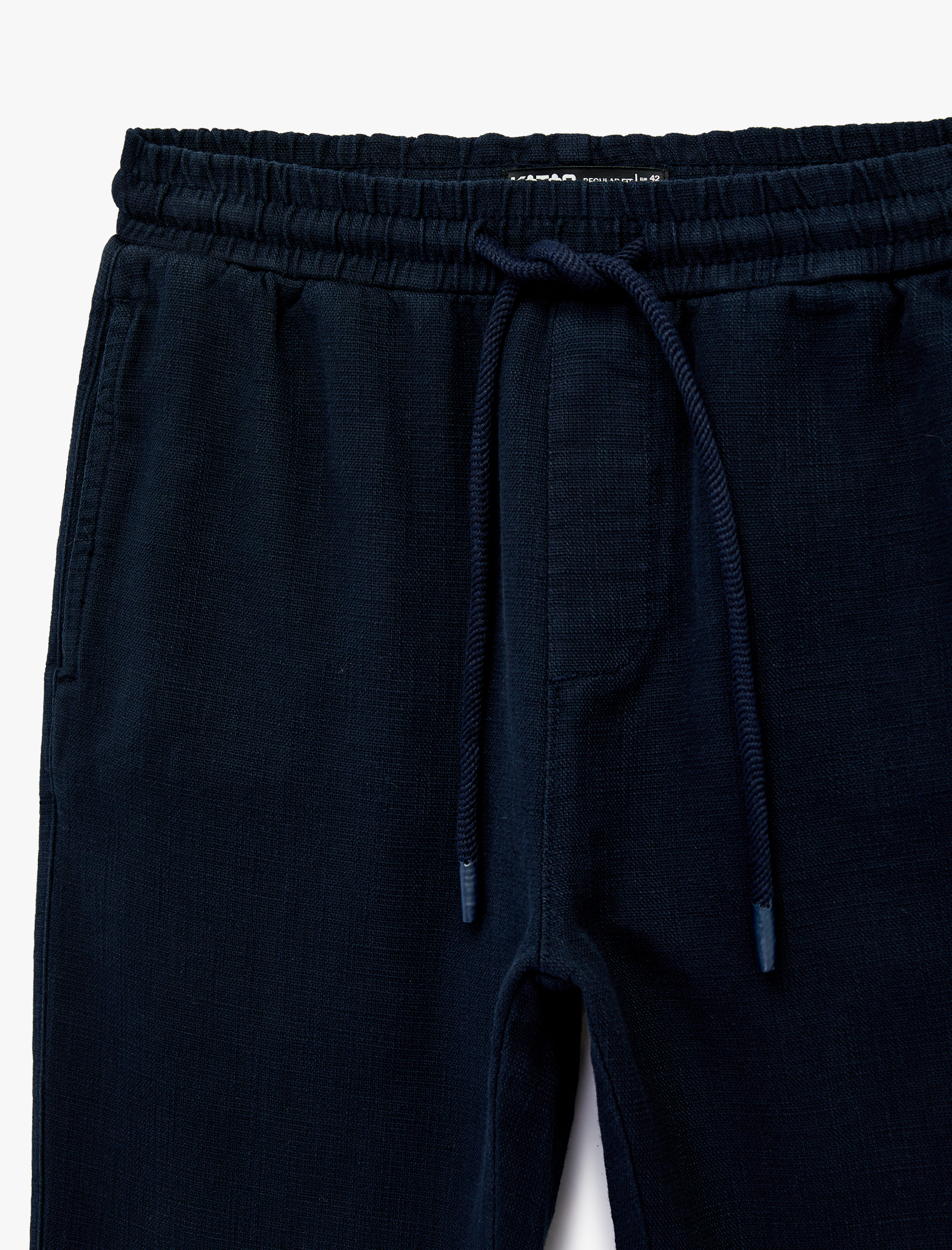   Regular Fit Pamuklu Cepli Beli Bağcıklı Pantolon