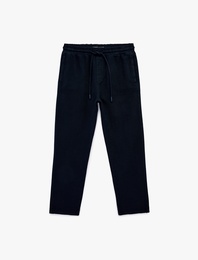 Regular Fit Pamuklu Cepli Beli Bağcıklı Pantolon