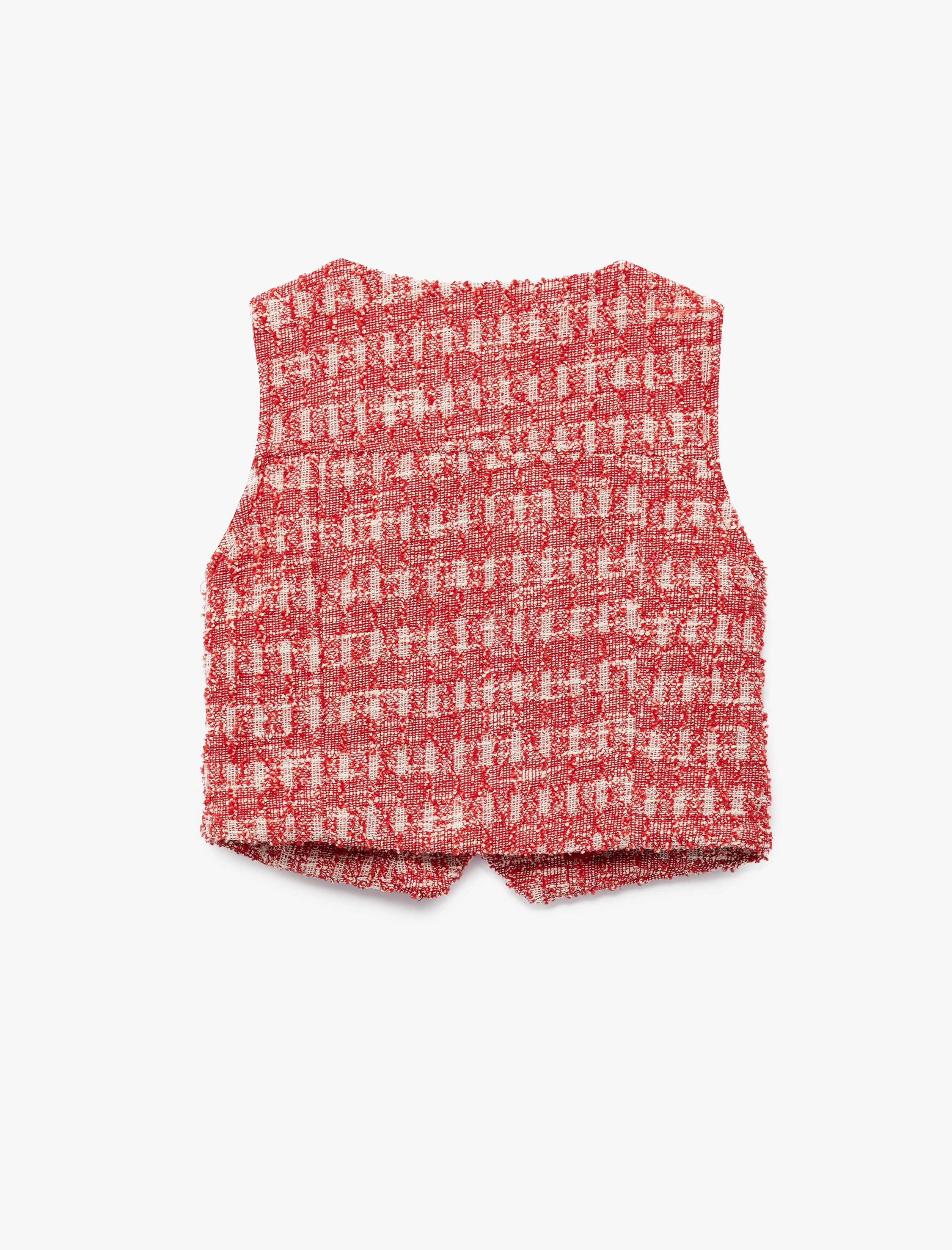  Kız Çocuk Bisiklet Yaka Kolsuz Düğmeli Crop Tüvit Bluz