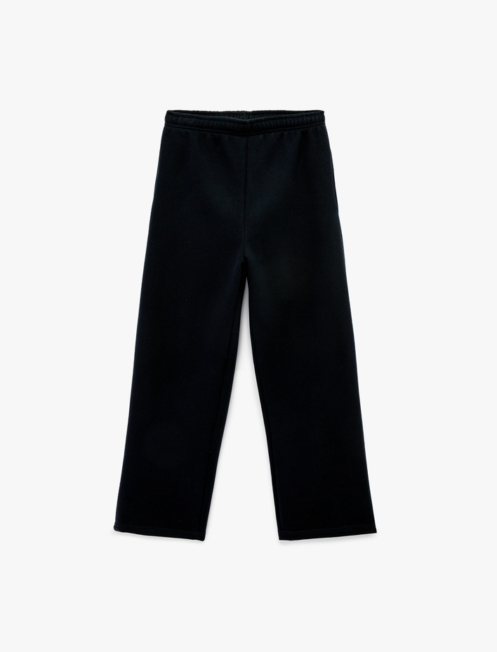  Üç İplik Şardonlu Beli Lastikli Cepli Oversize Eşofman Altı