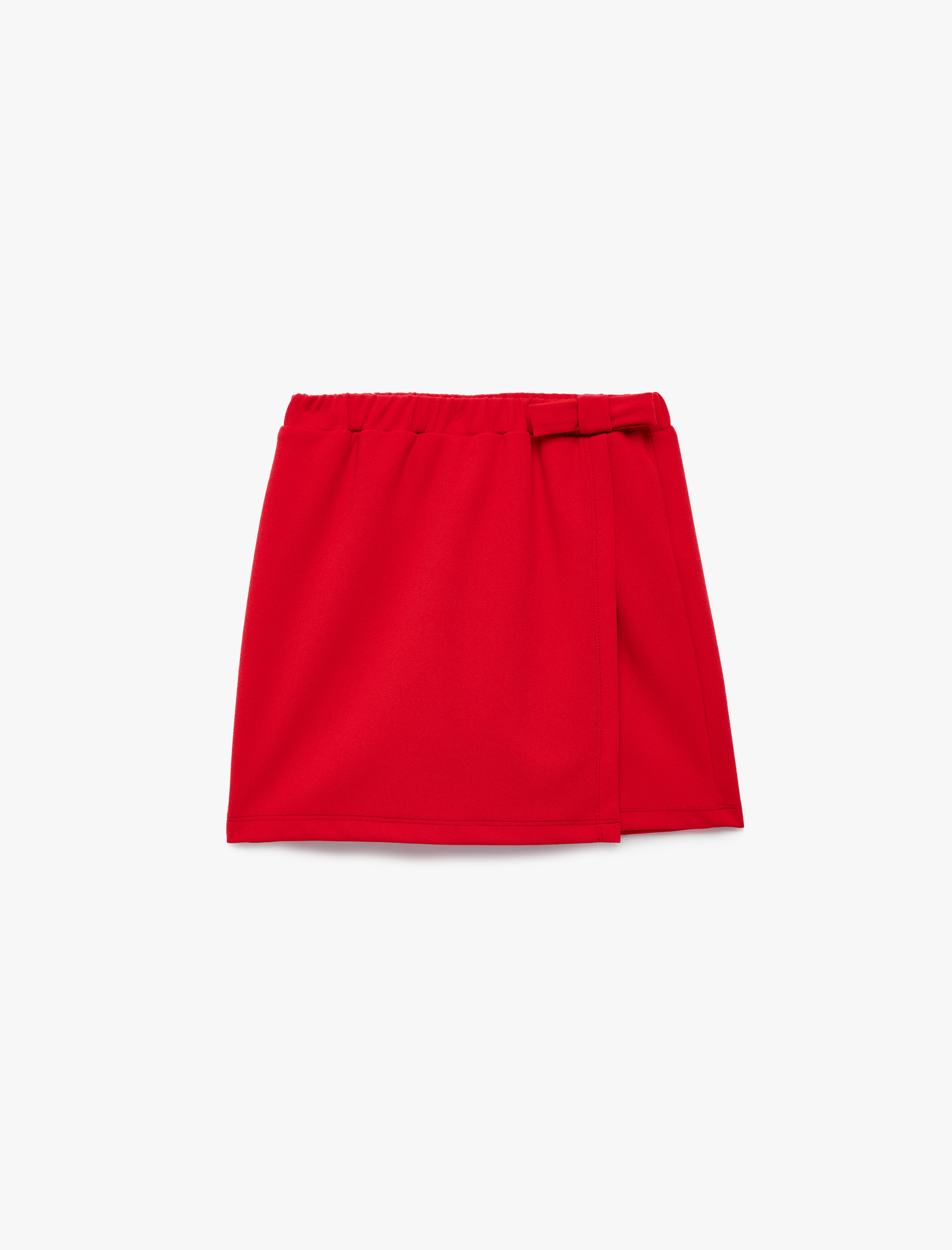  Kız Çocuk Beli Lastikli Fiyonklu Şort Etek