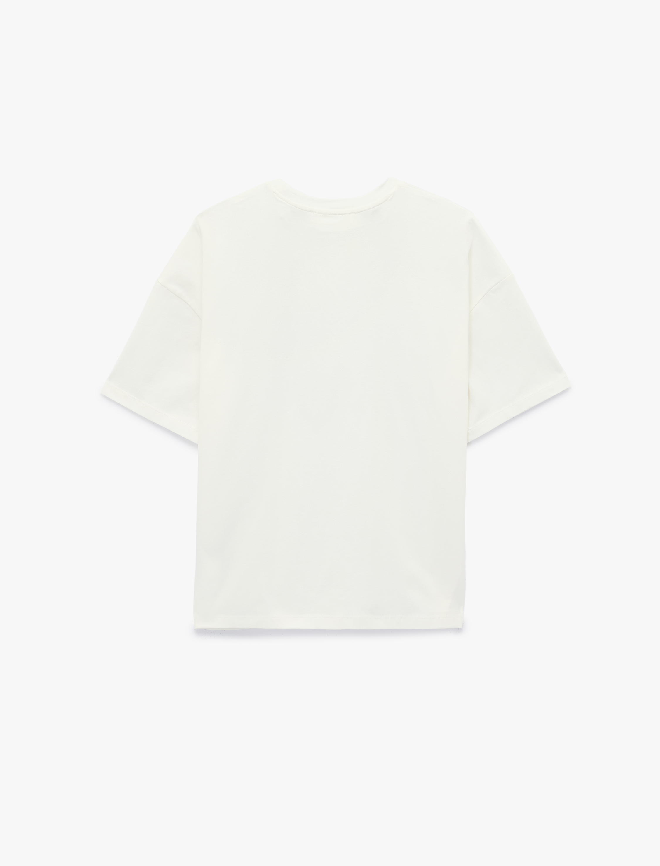   Regular Fit Kısa Kollu Bisiklet Yaka Fular Aksesuar Detaylı Tişört