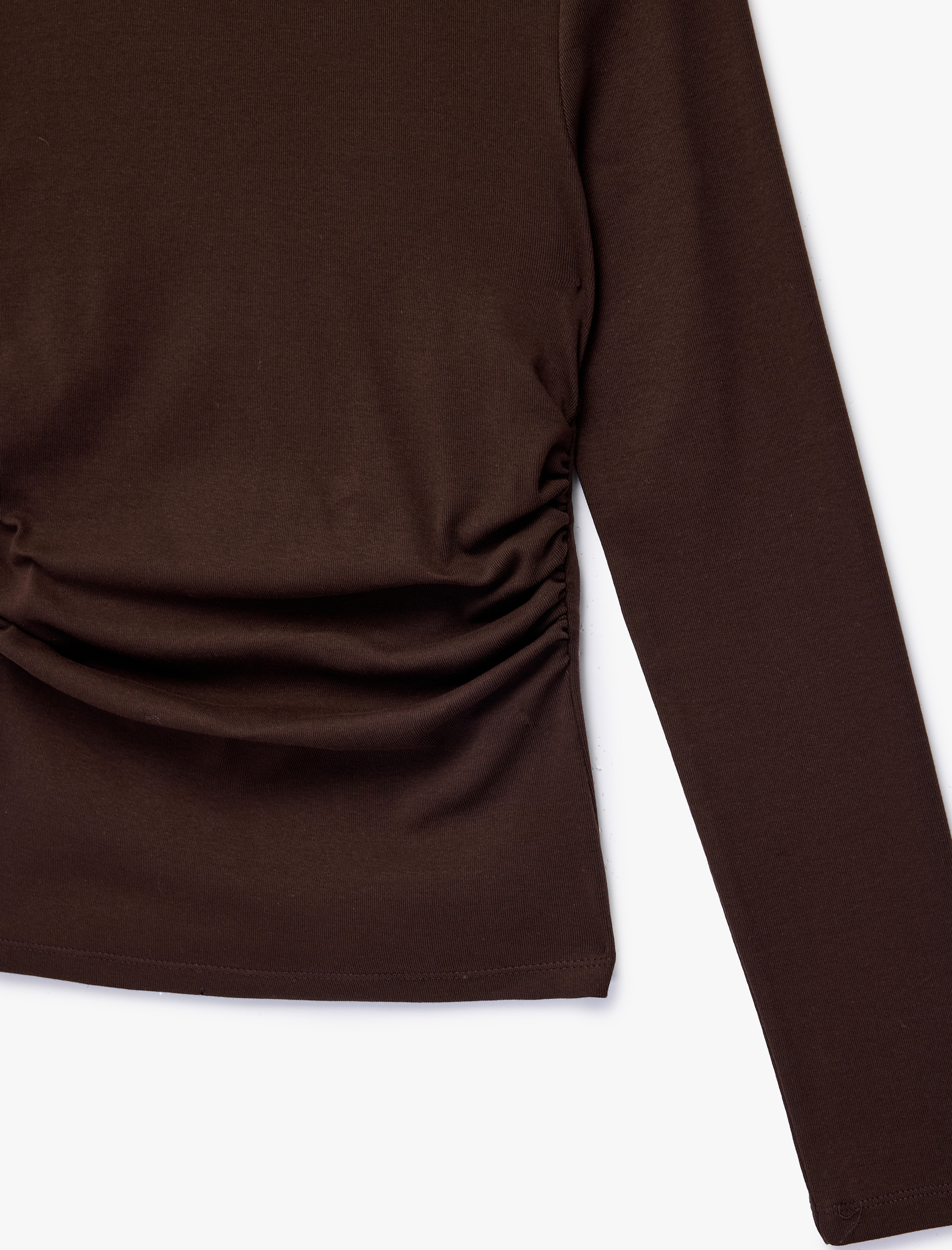   Pamuklu Slim Fit Uzun Kollu Yuvarlak Kayık Yaka Tişört